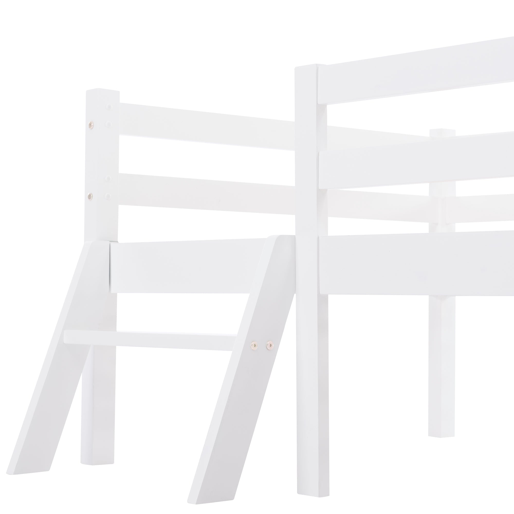 Logidon House Bed Kinderbed met ladder en lades 90x200 wit