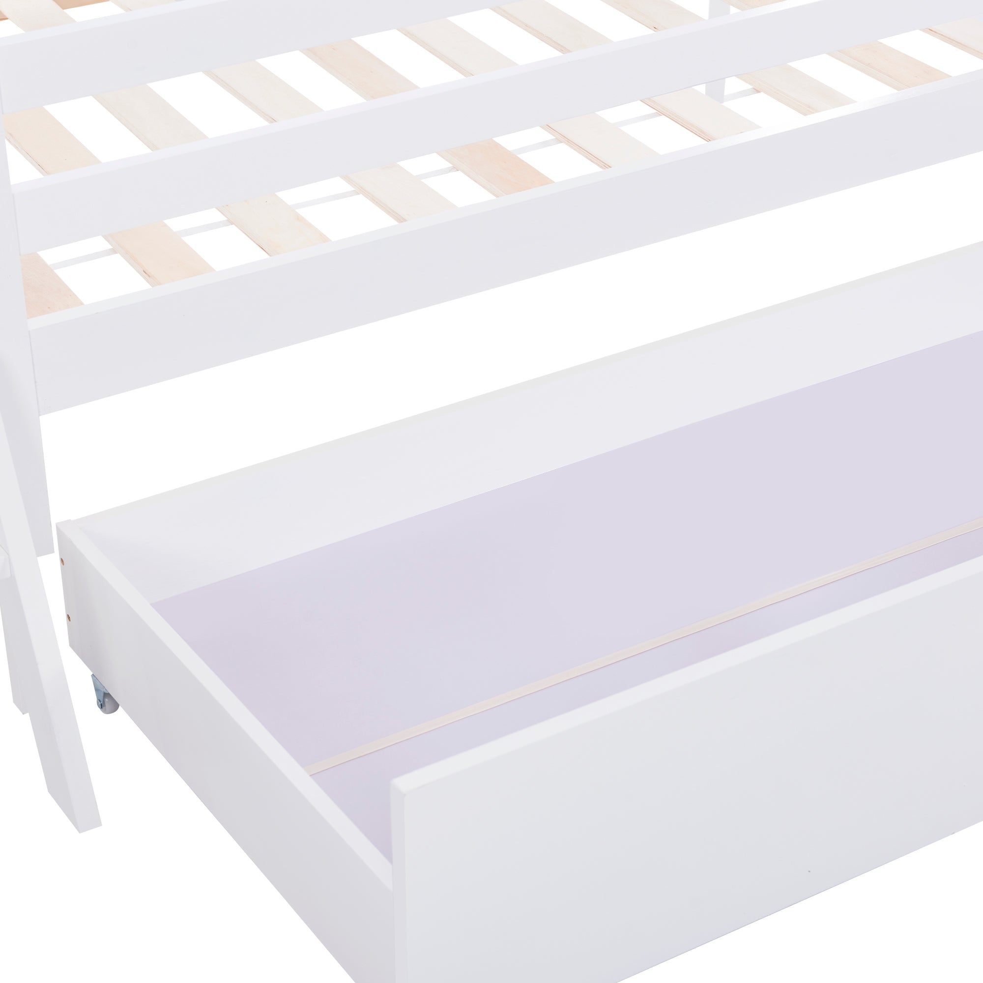 Logidon House Bed Kinderbed met ladder en lades 90x200 wit