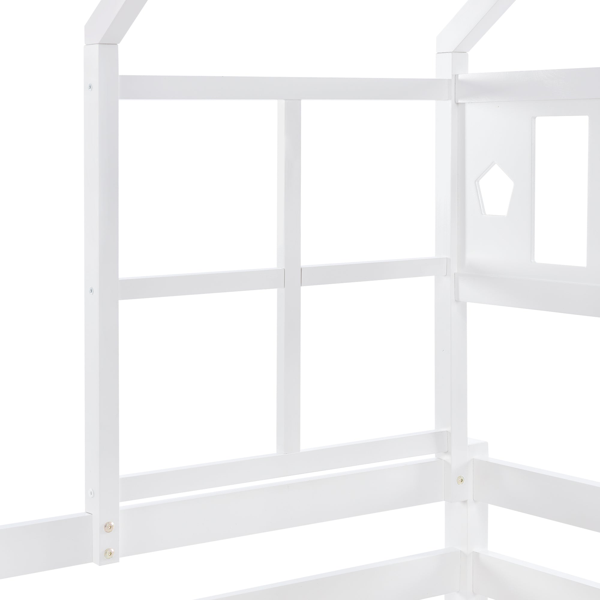 Logidon House Bed Kinderbed met ladder en lades 90x200 wit