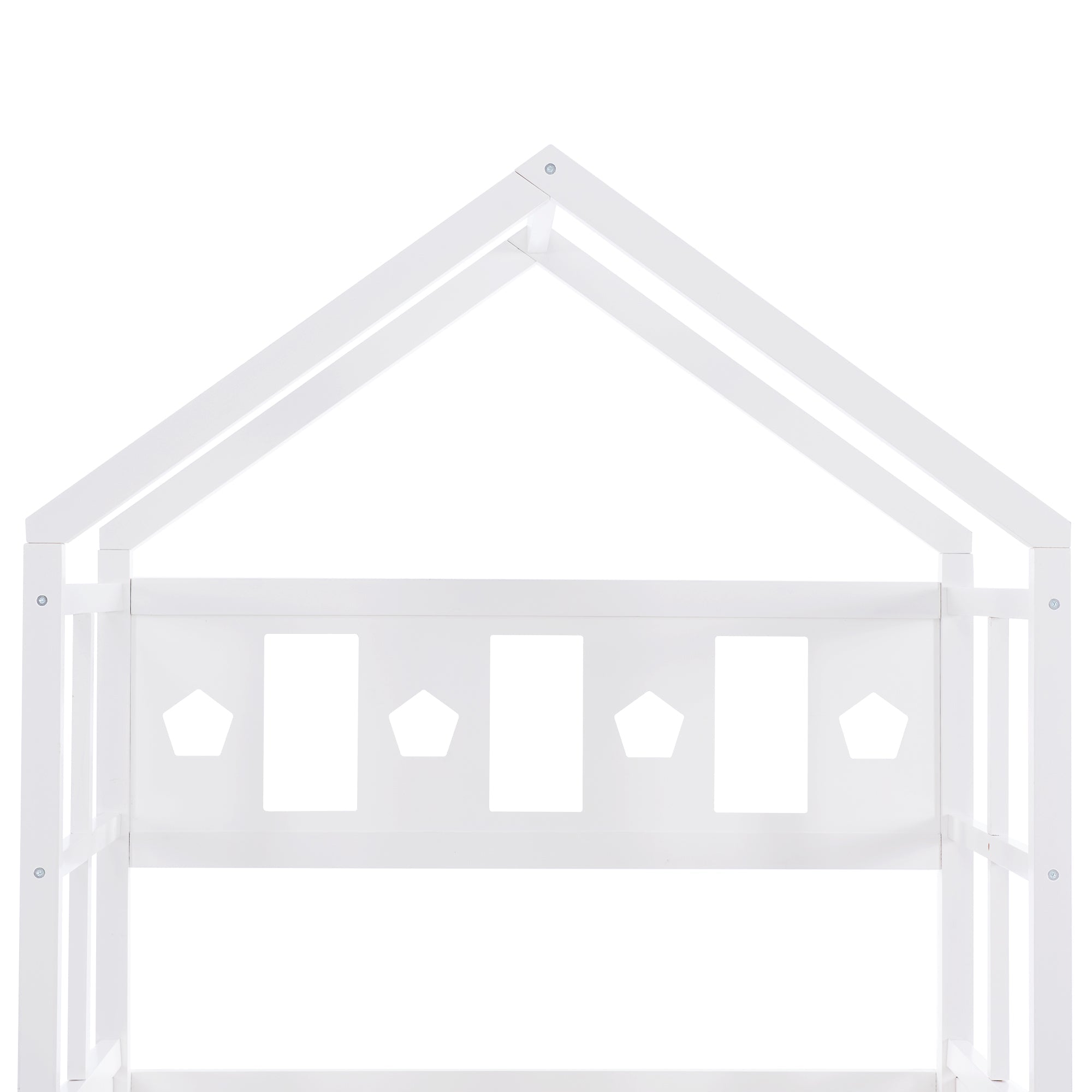 Logidon House Bed Kinderbed met ladder en lades 90x200 wit