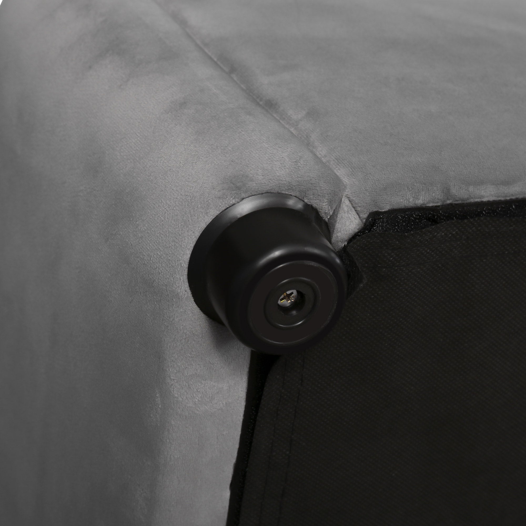 Logidon Padded Bed 140x190 With Hydraulic Storage Box Gray