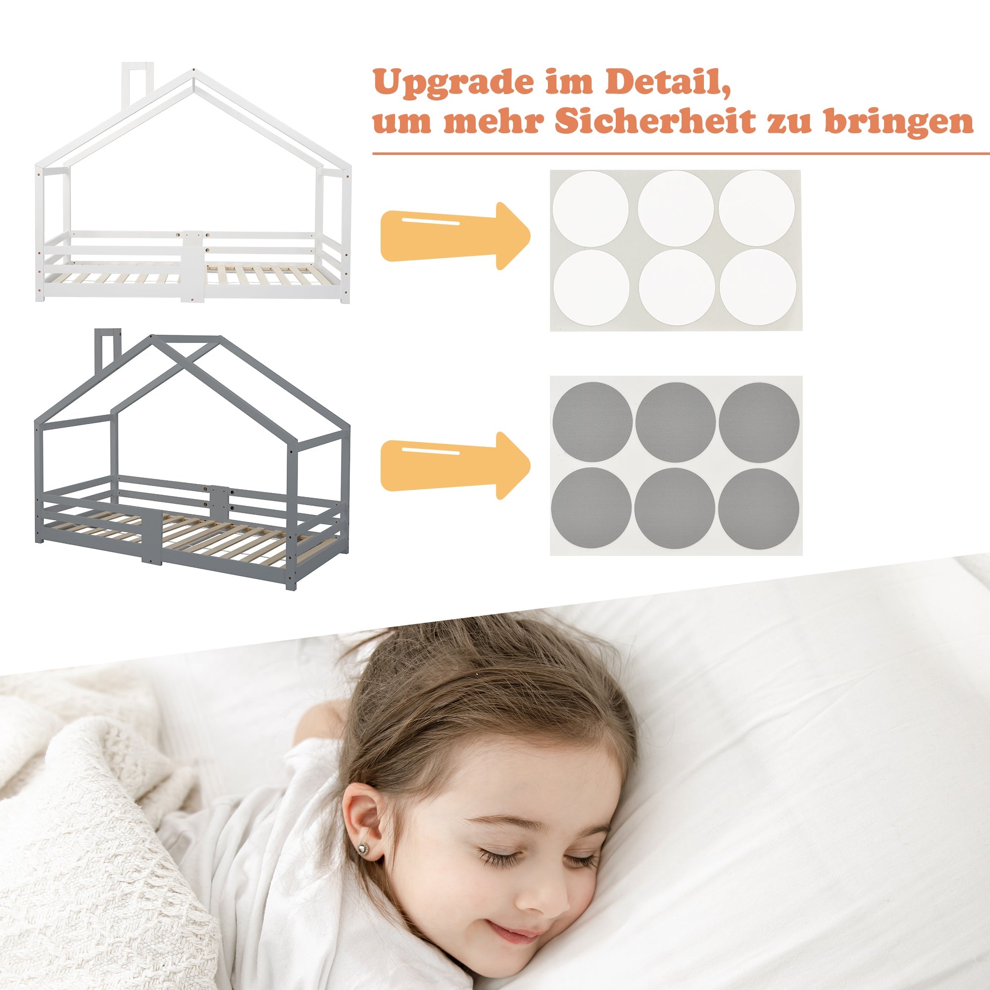 Logidon kinderbed huisbed met schouw grijs 90x200 cm