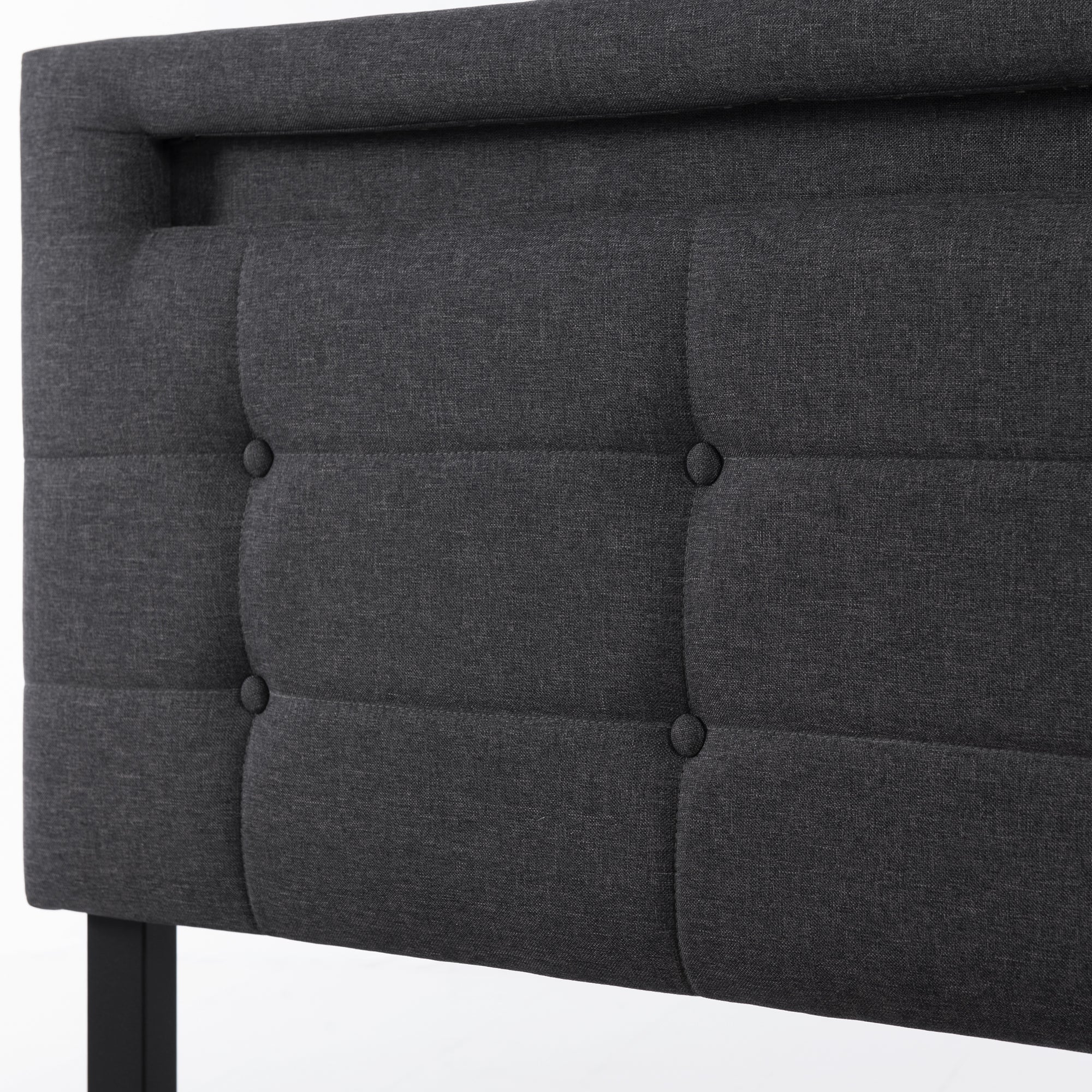 Logidon bed frame 140x200 cm with LED lighting 4 drawers gray