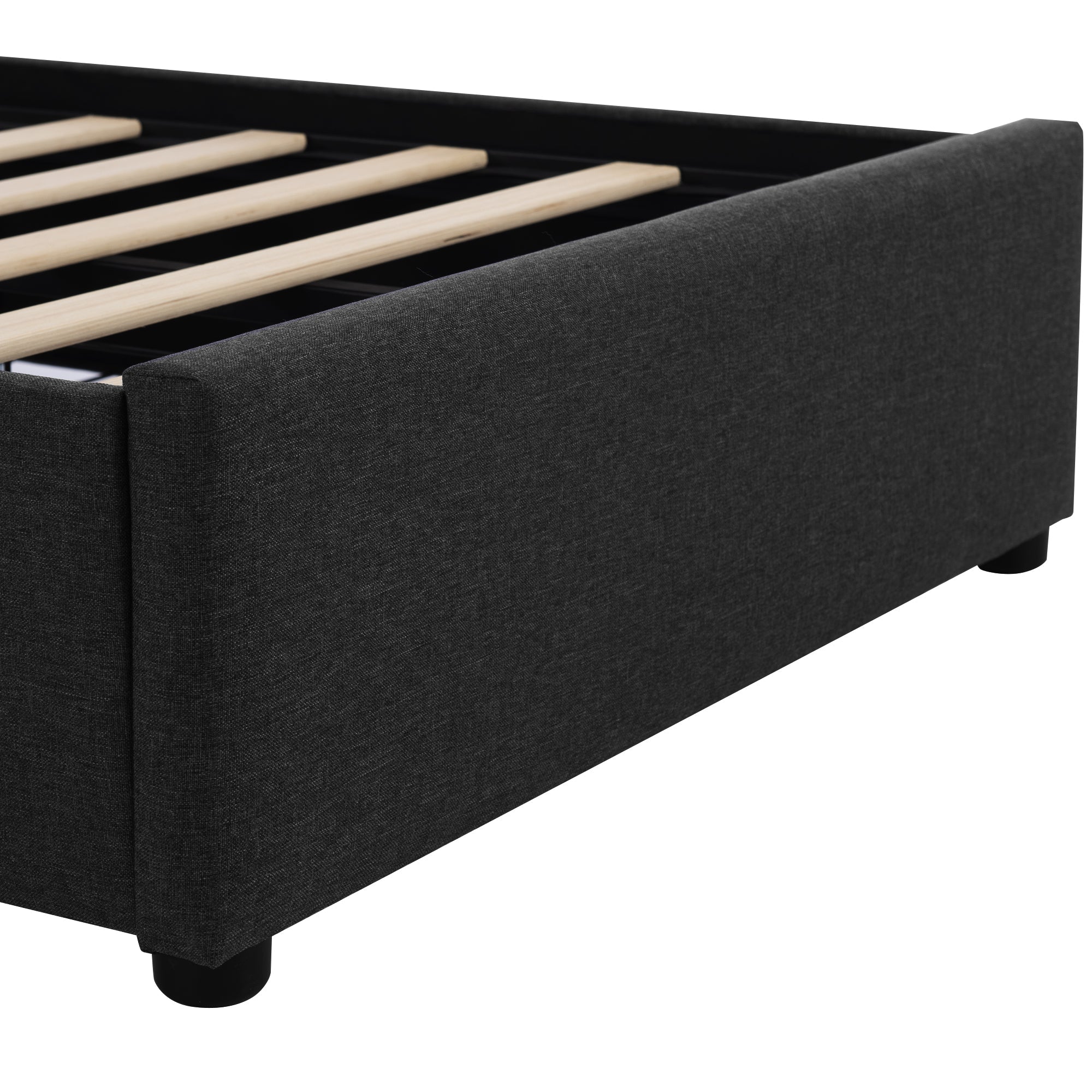 Logidon bedframe met LED-verlichting en 2 lades 90x200 zwart