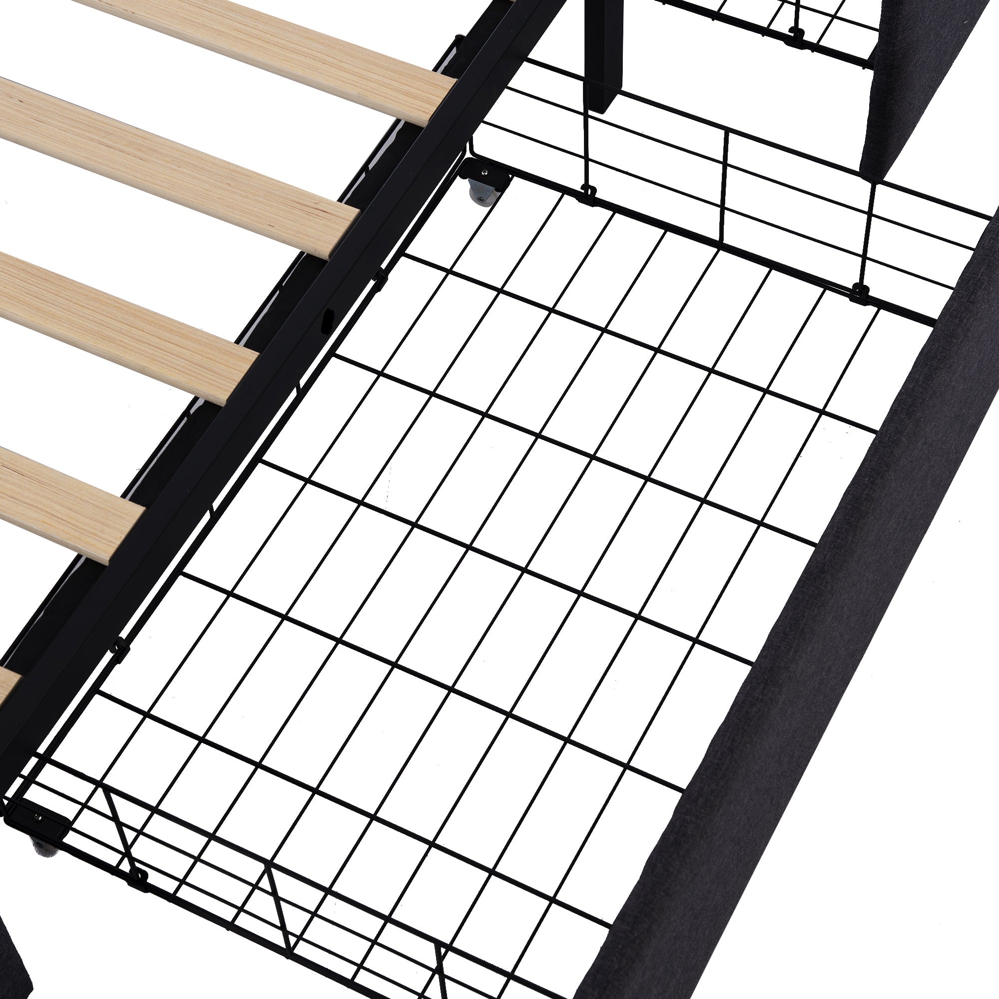 Logidon bedframe met LED-verlichting en 2 lades 90x200 zwart
