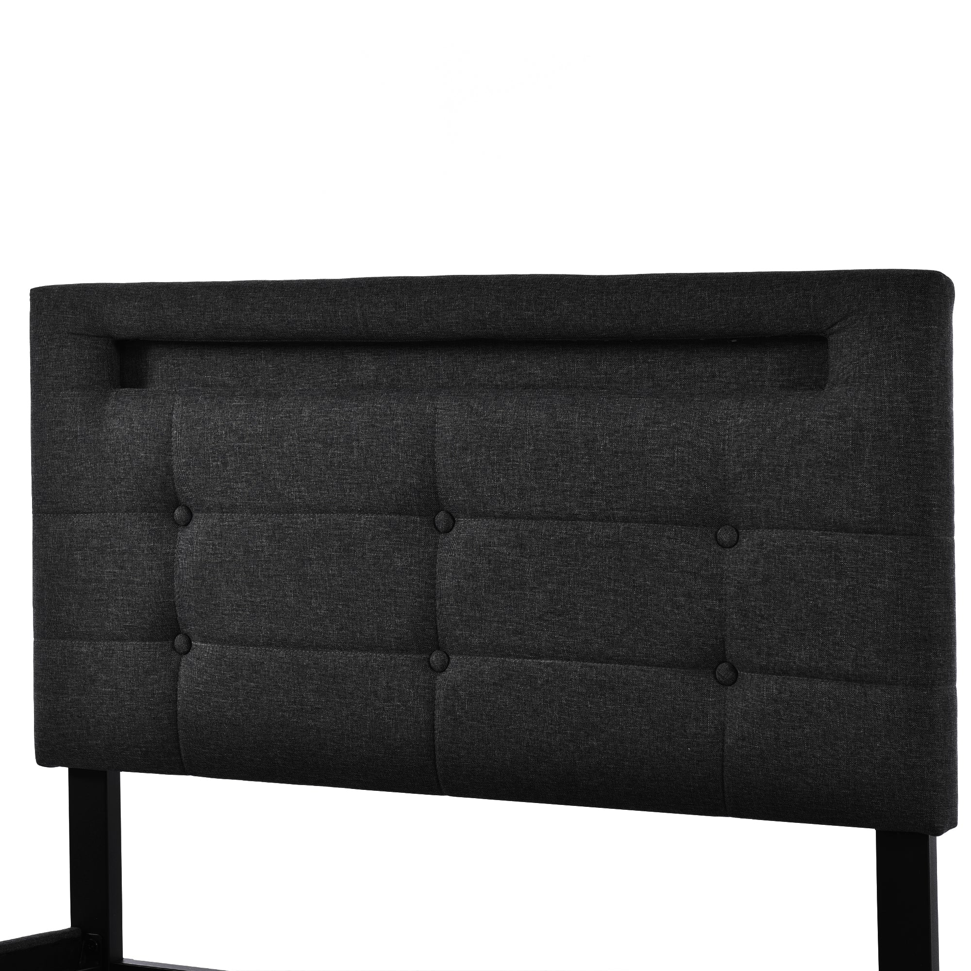 Logidon bedframe met LED-verlichting en 2 lades 90x200 zwart