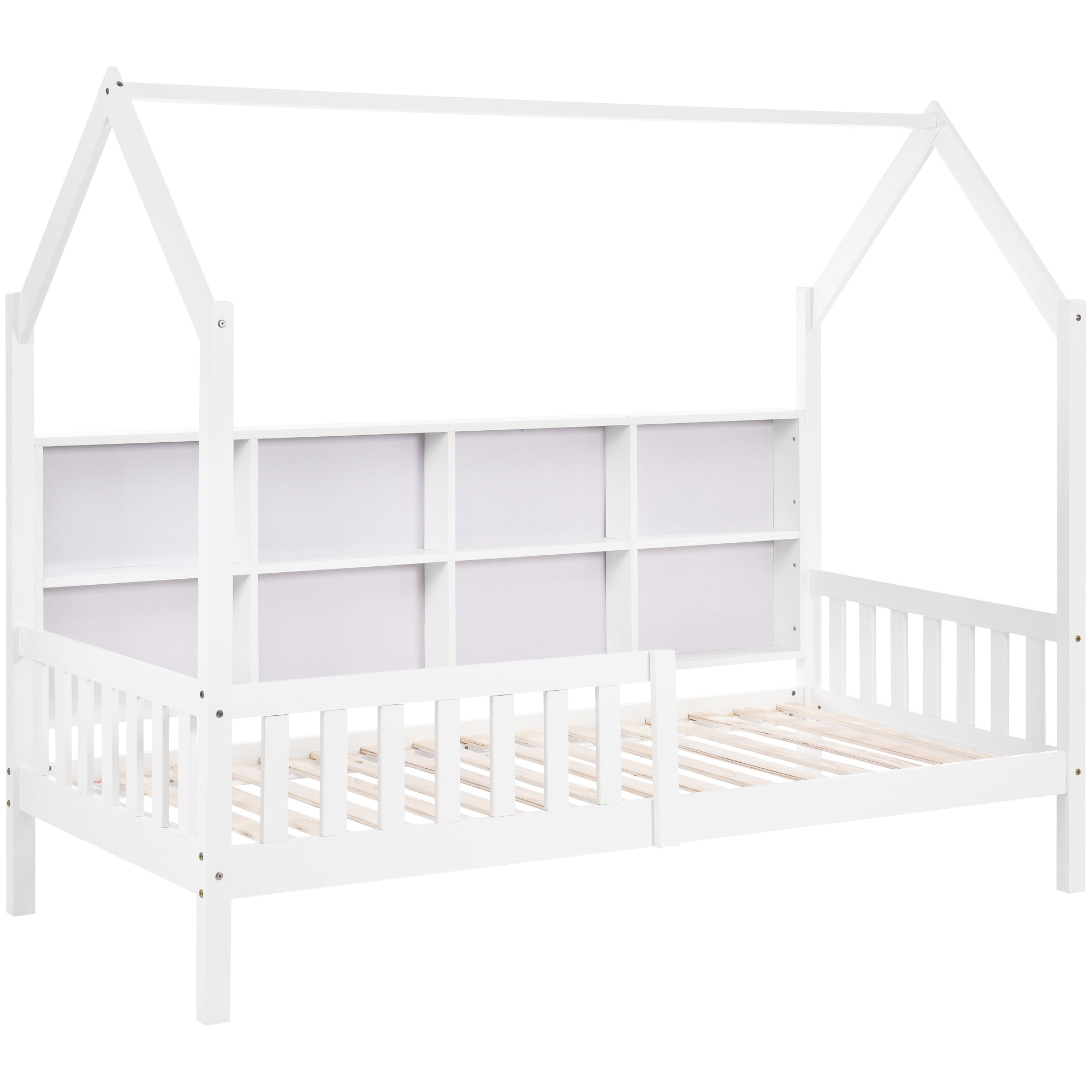 Logidon huisbed 90x200 wit met boekenkast en twee lades