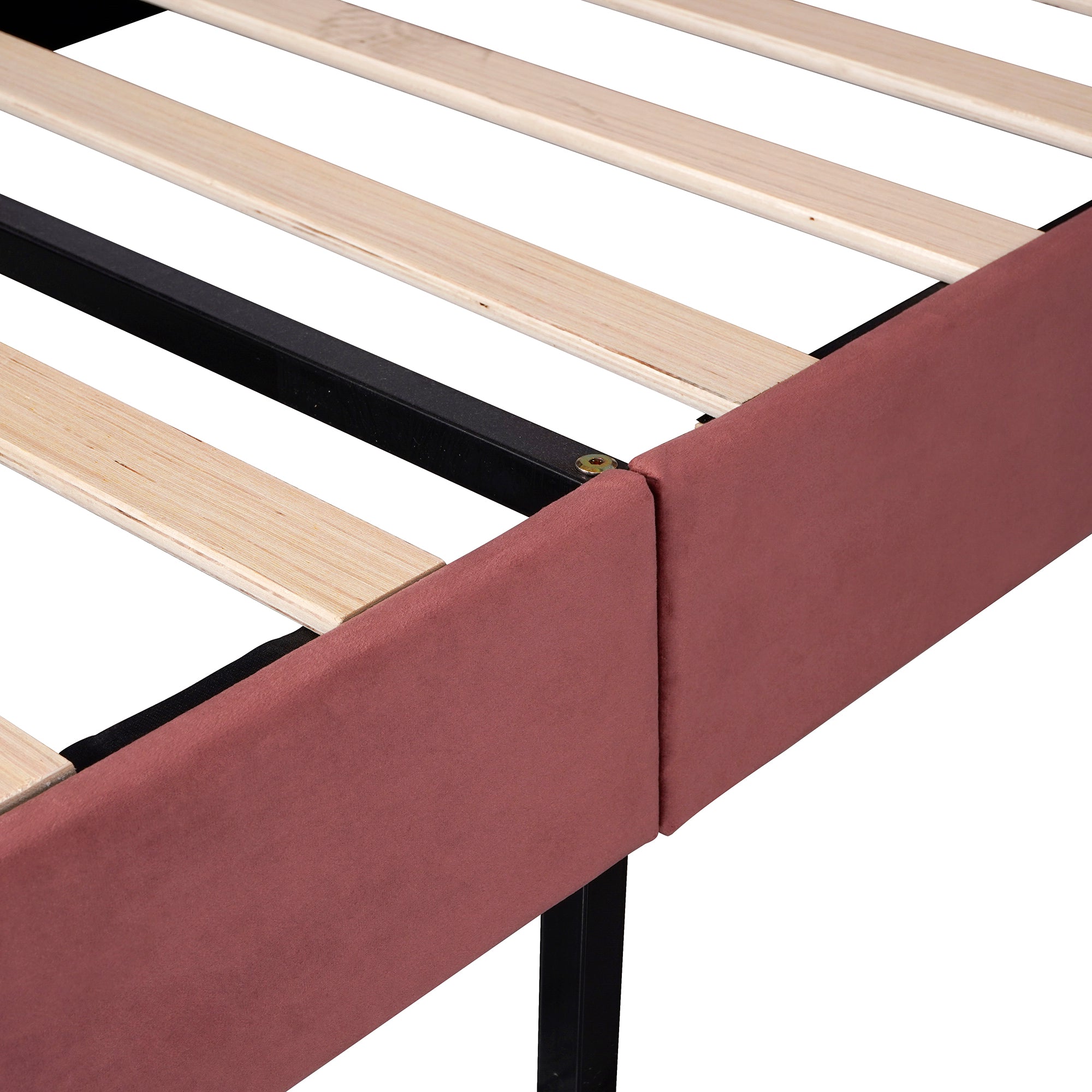 Logidon gestoffeerd bed 90x200 bonenrood fluwelen hoofdeinde bloemvorm