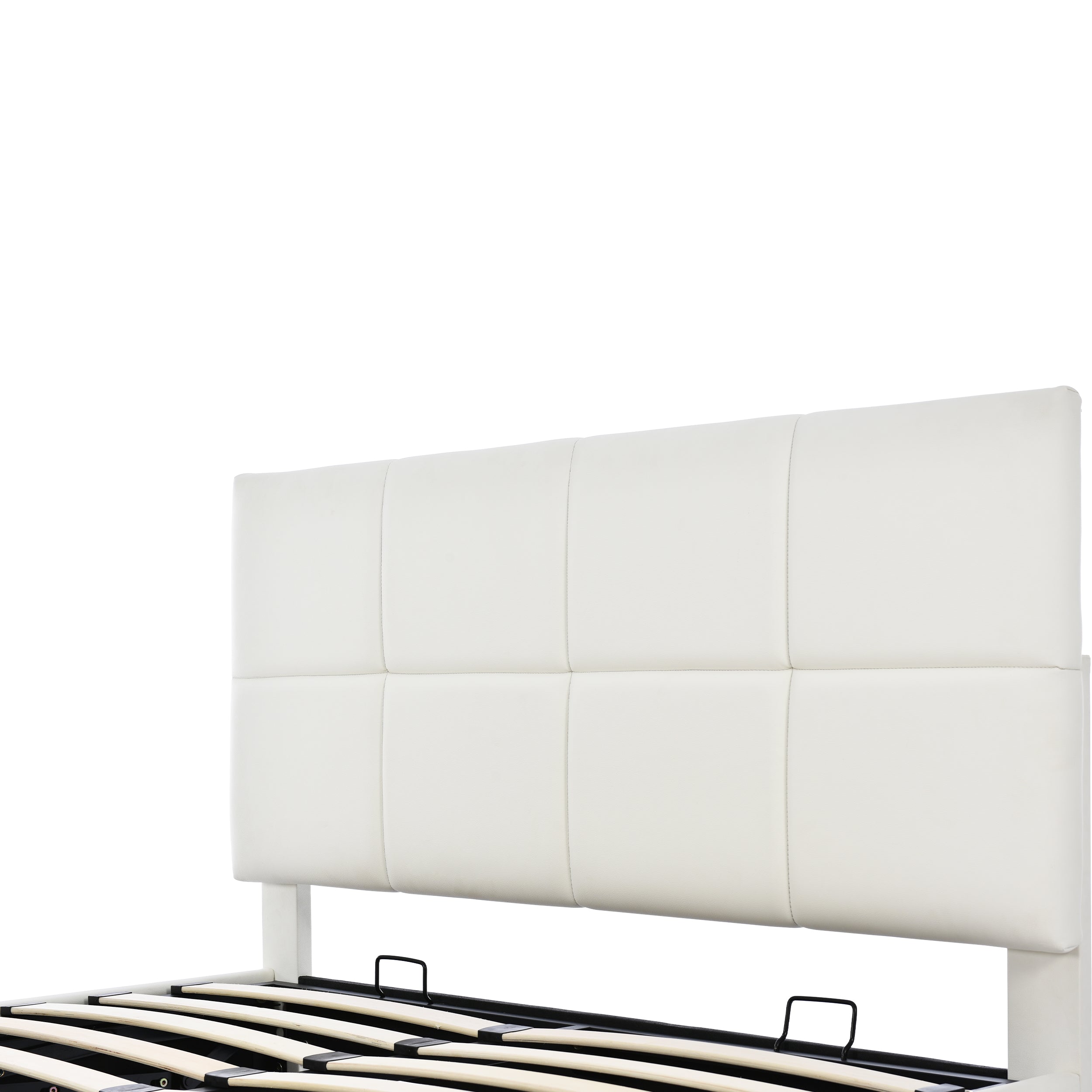 Logidon gestoffeerd bed 140x200 cm wit met LED-verlichting en bedstee