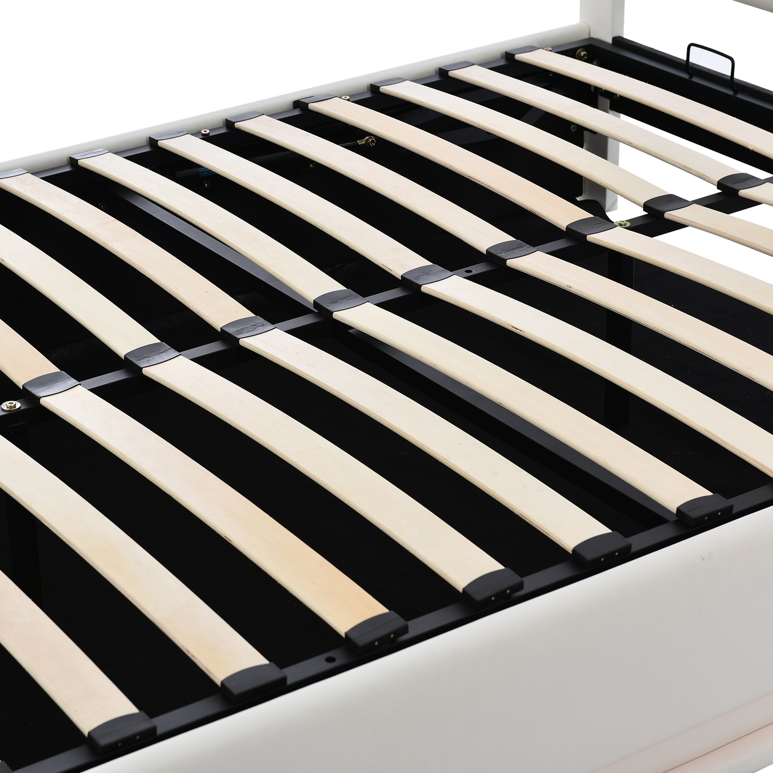 Logidon gestoffeerd bed 140x200 cm wit met LED-verlichting en bedstee