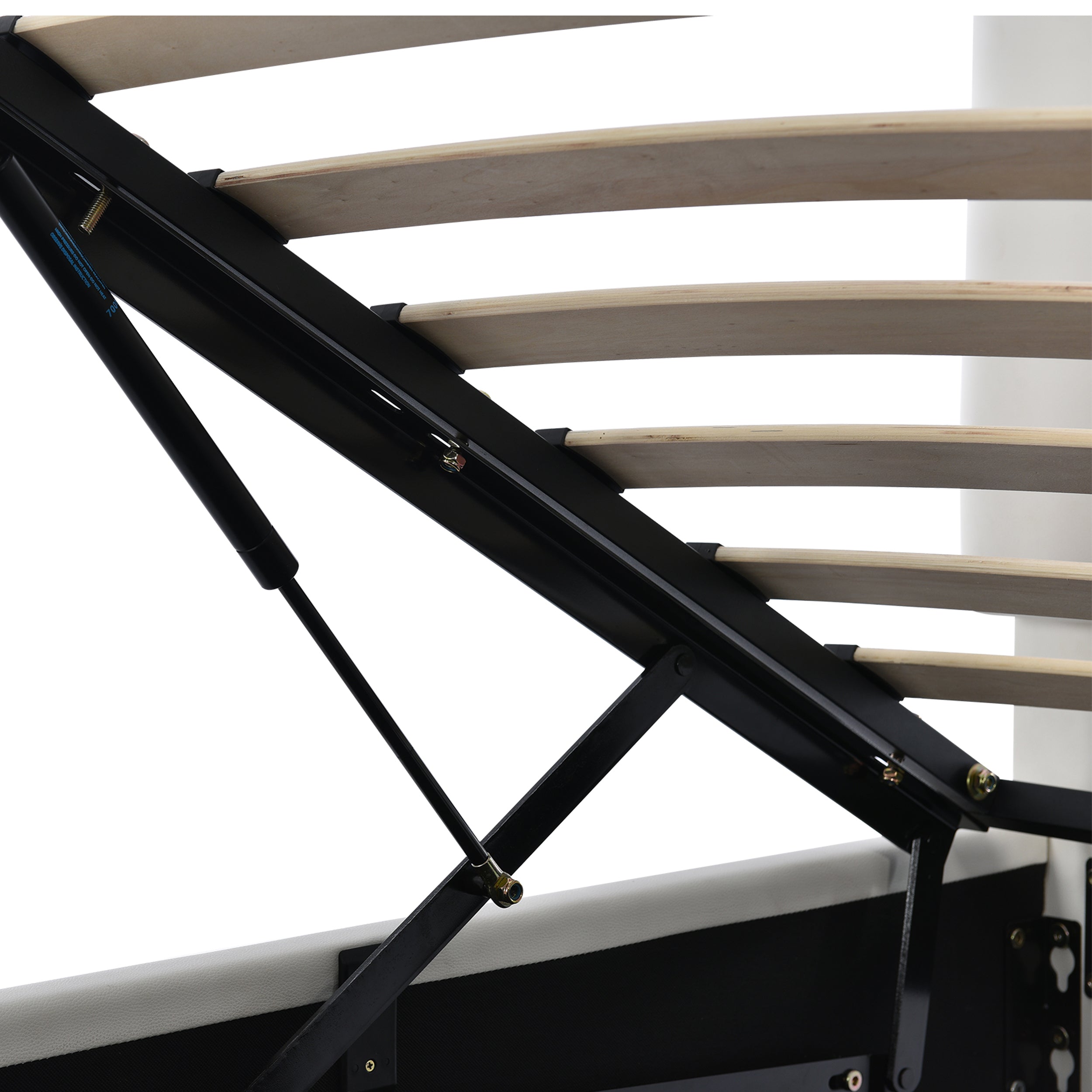 Logidon gestoffeerd bed 140x200 cm wit met LED-verlichting en bedstee