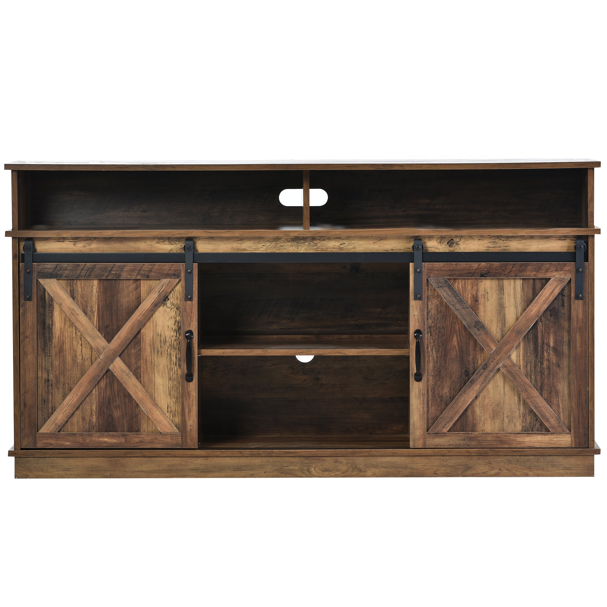 Logidon Large TV Cabinet Brown Adjustable Shelves 148x40x78 cm