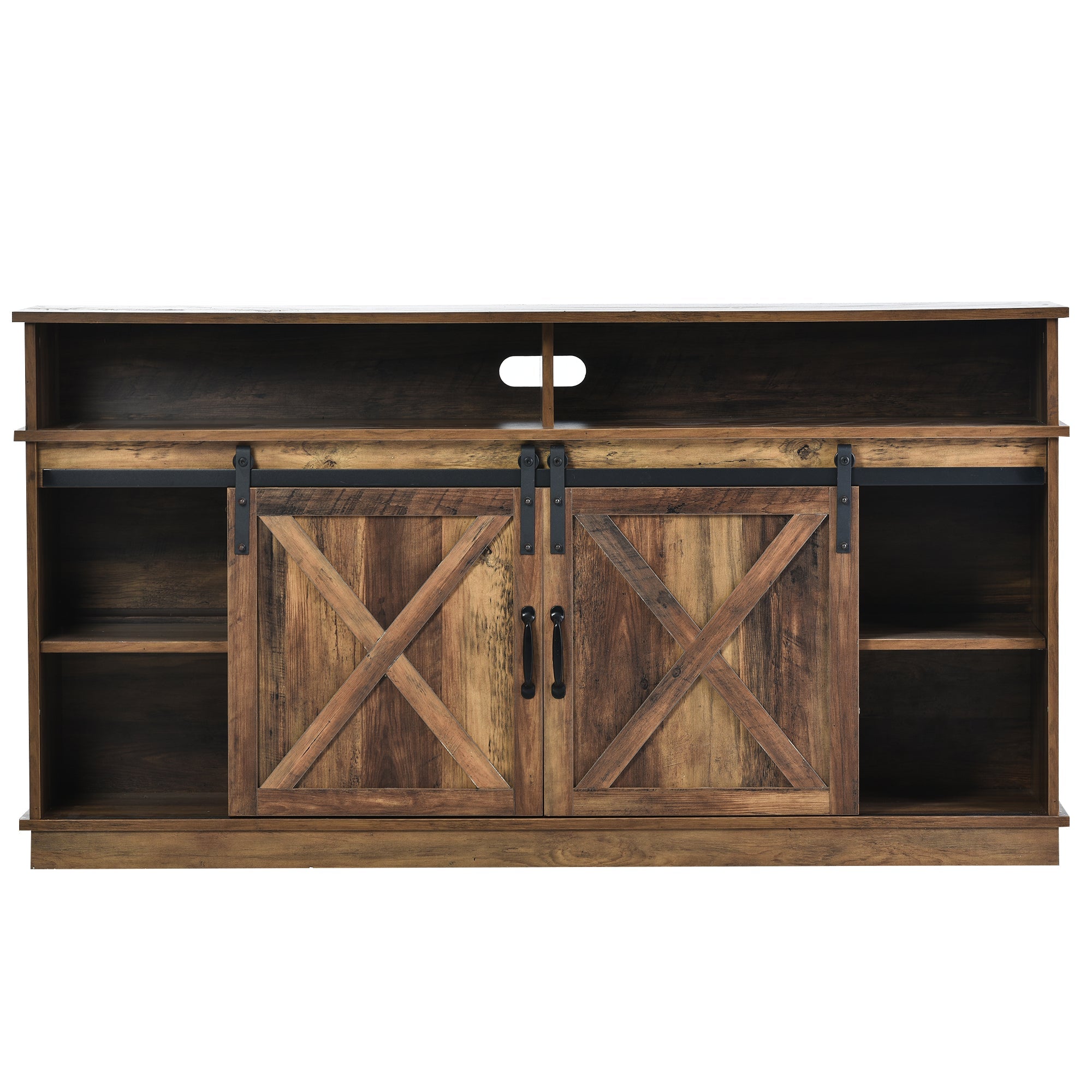 Logidon Large TV Cabinet Brown Adjustable Shelves 148x40x78 cm