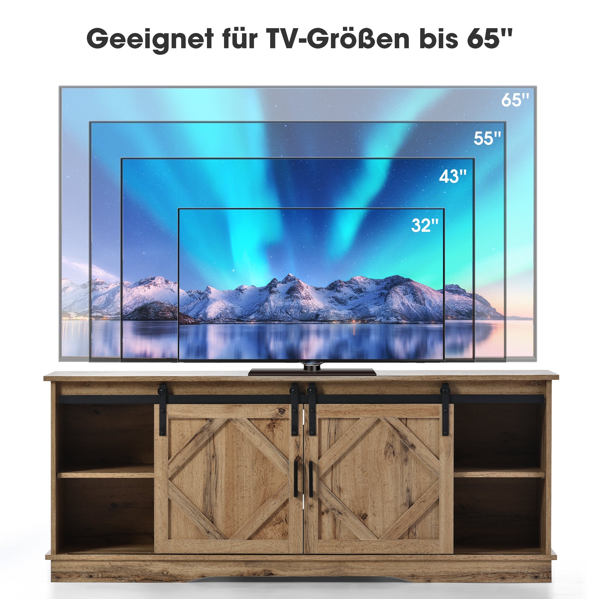 Logidon TV-meubel Groot Bruin 150 x 40 x 60 cm met 2 Schuifdeuren