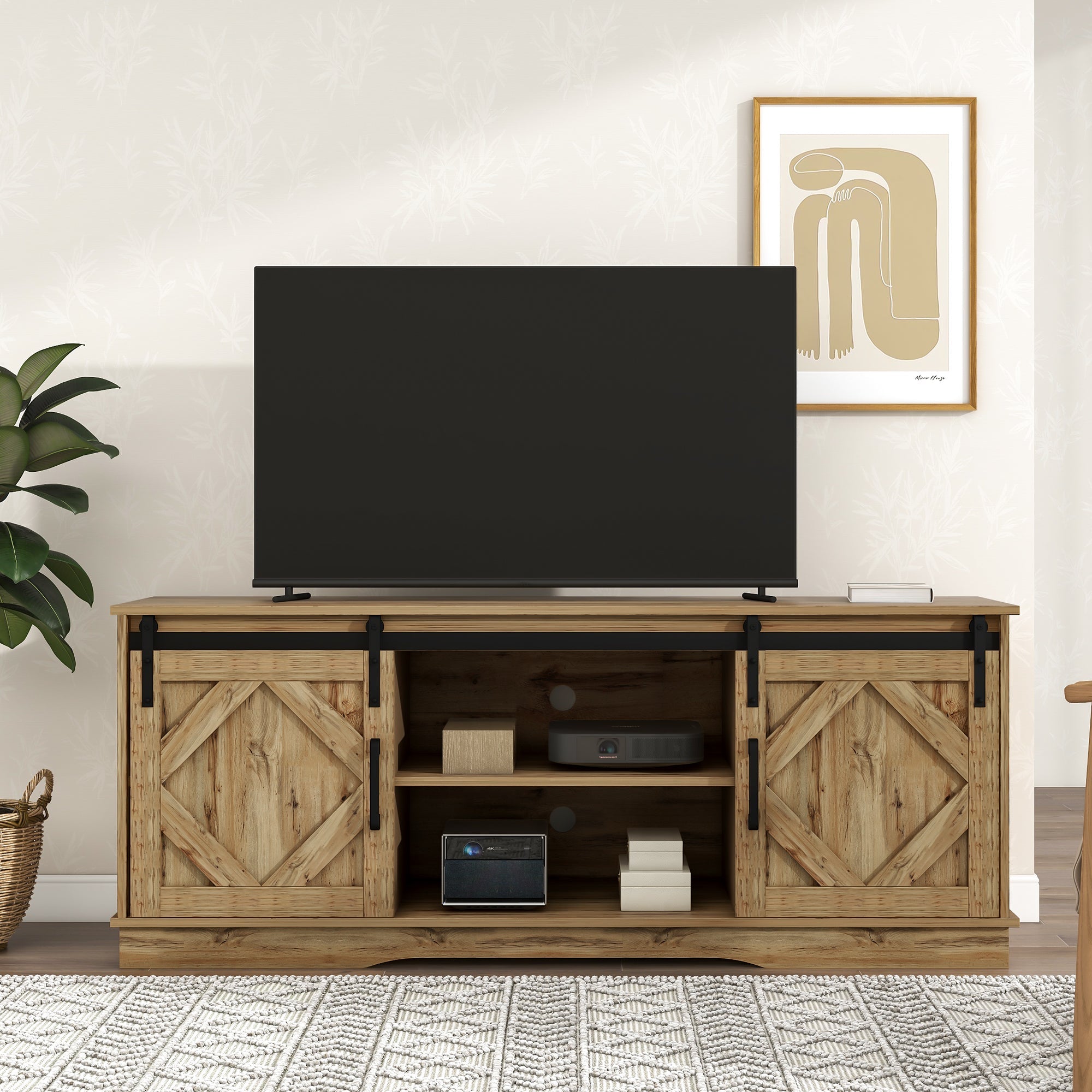 Logidon TV-meubel Groot Bruin 150 x 40 x 60 cm met 2 Schuifdeuren