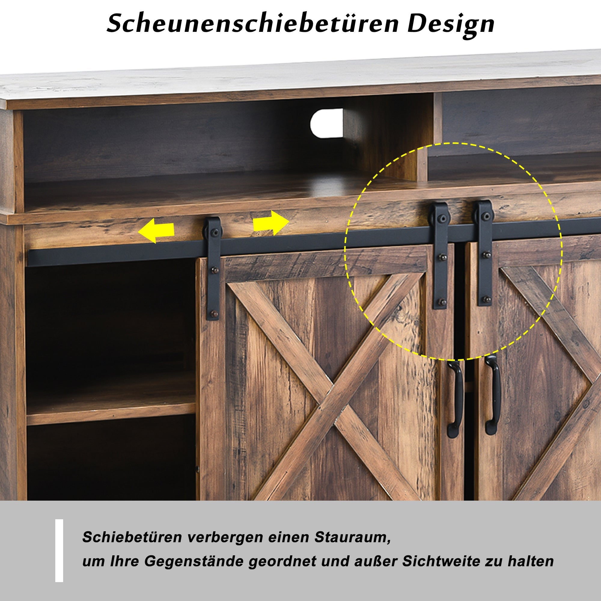 Logidon Large TV Cabinet Brown Adjustable Shelves 148x40x78 cm