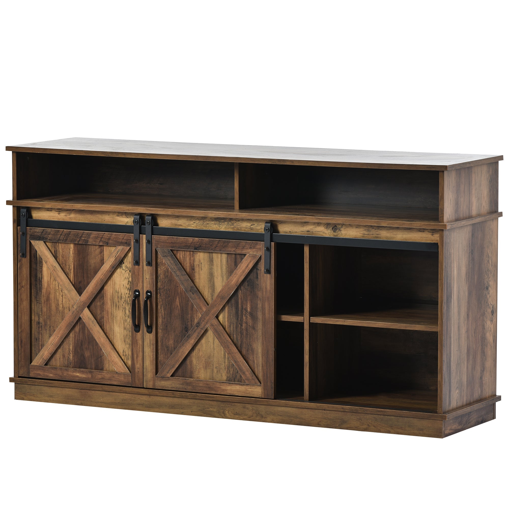 Logidon Large TV Cabinet Brown Adjustable Shelves 148x40x78 cm