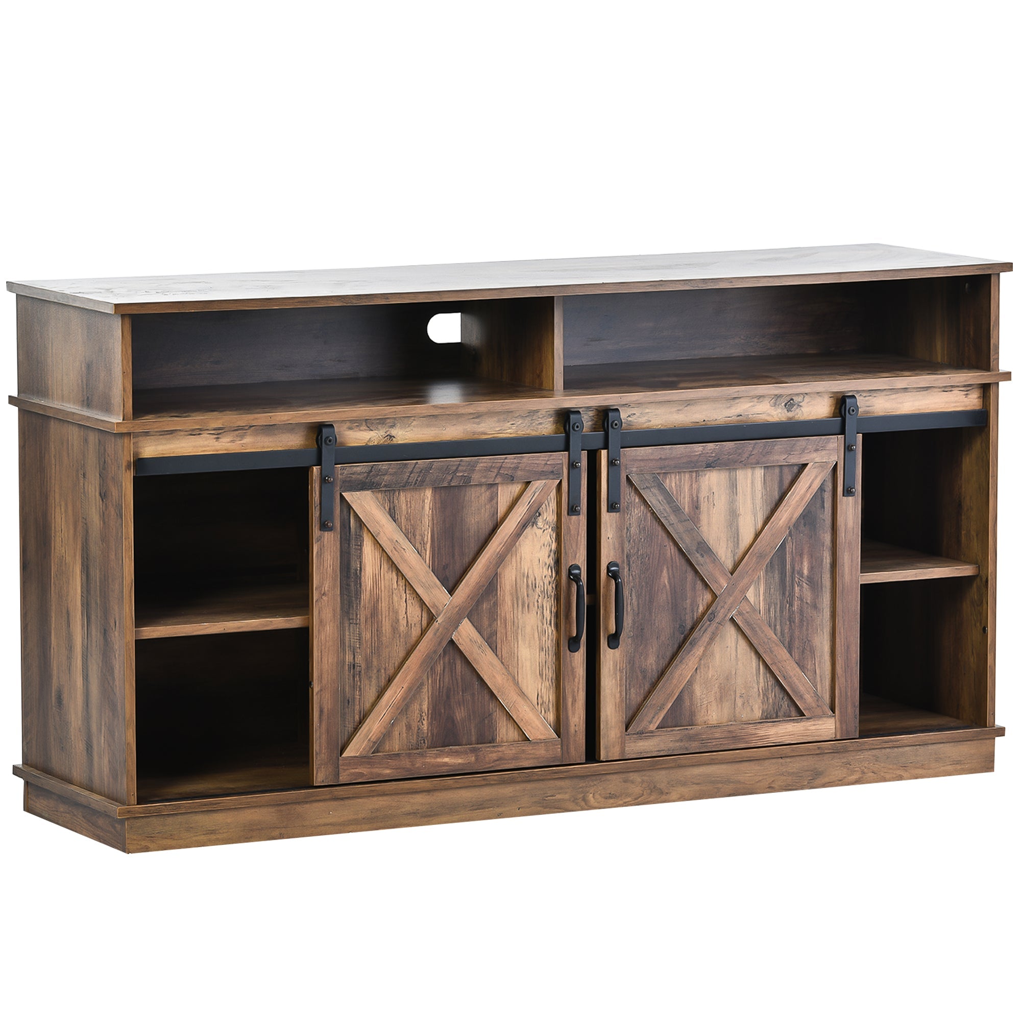 Logidon Large TV Cabinet Brown Adjustable Shelves 148x40x78 cm