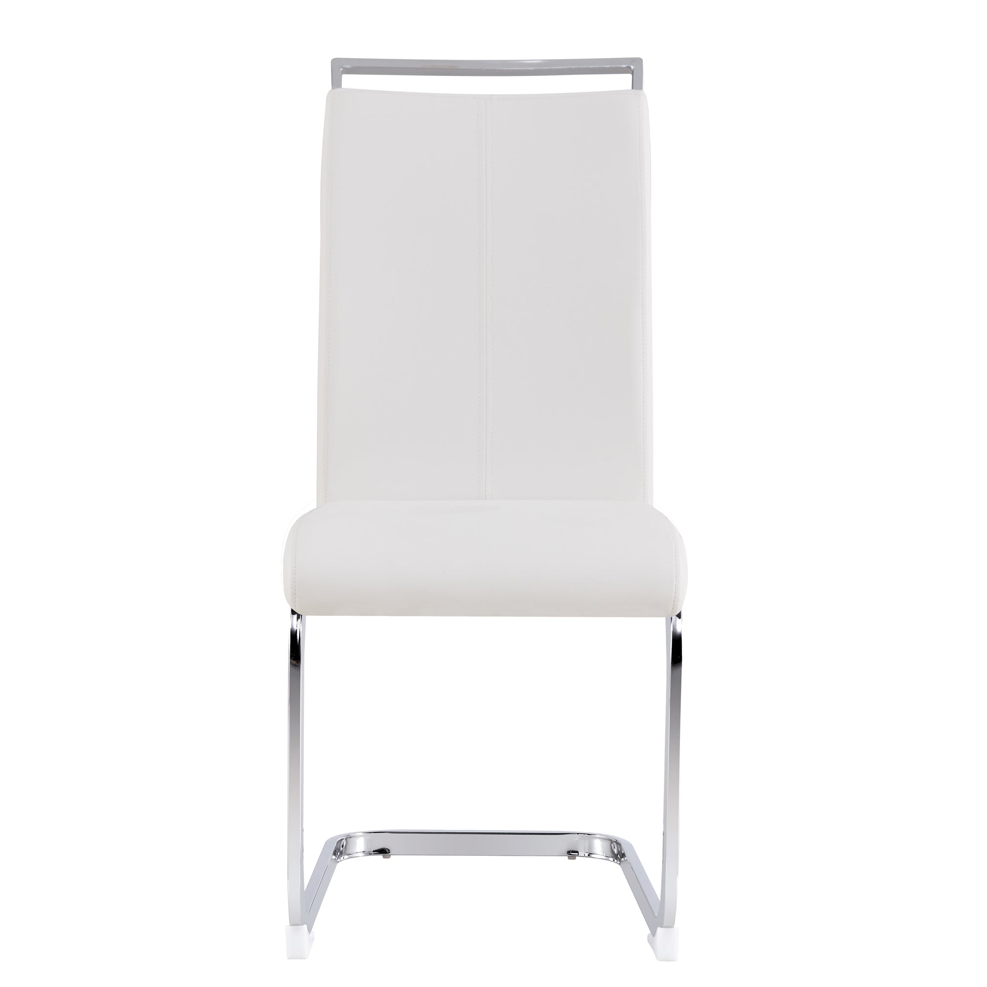Logidon cantilever chair set white faux leather chrome-plated, 120 kg