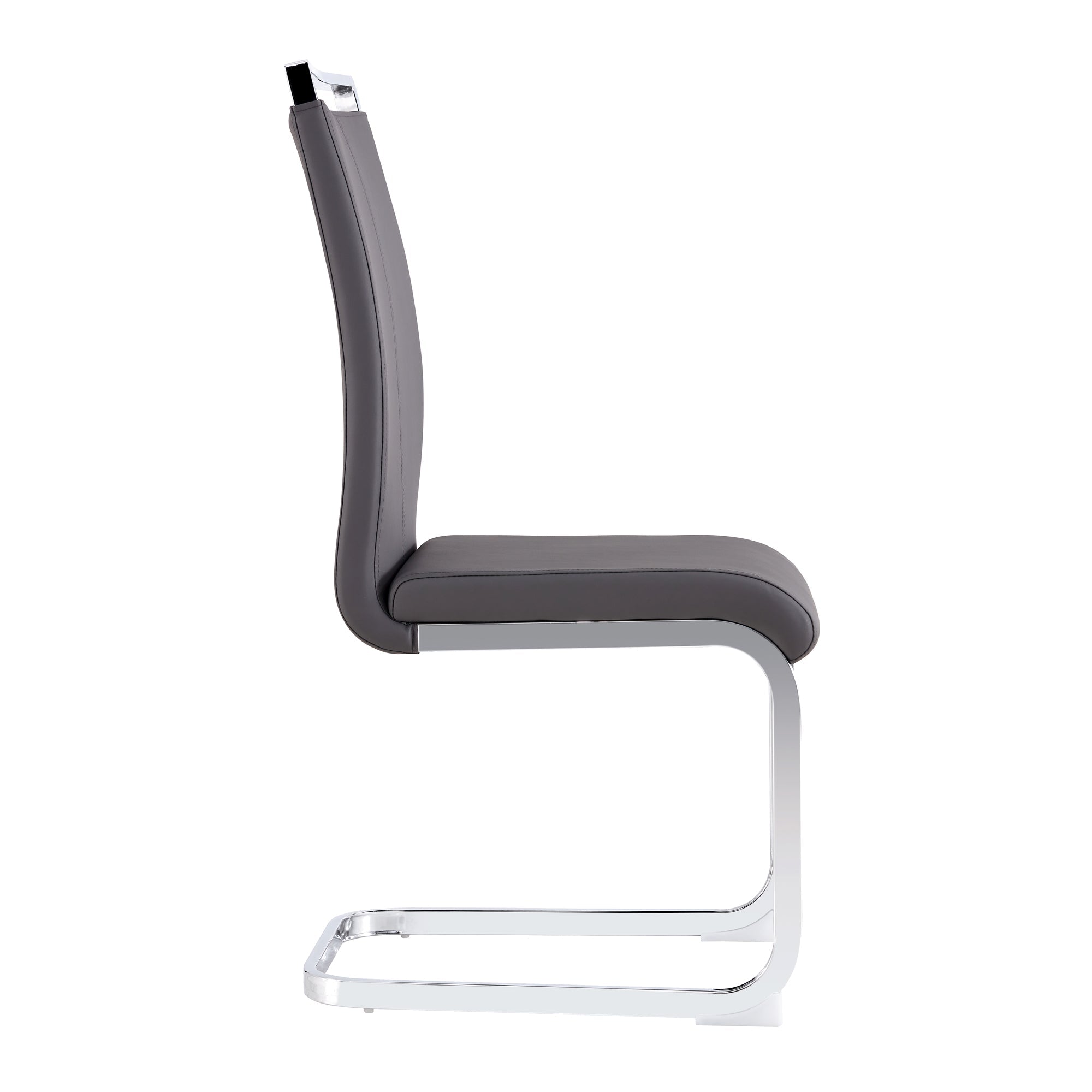 Logidon cantilever chairs set of 4 gray faux leather chrome frame