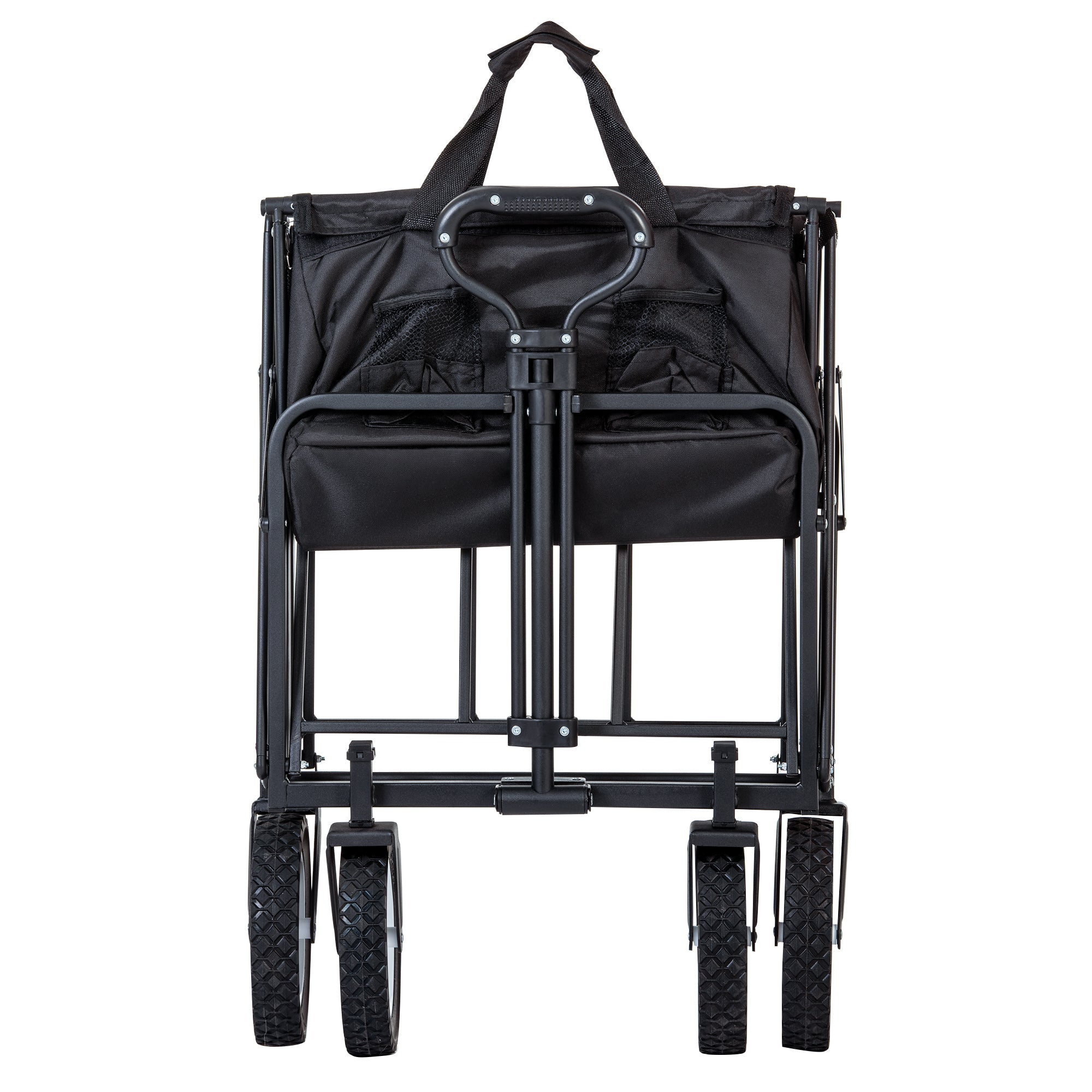 Logidon foldable AllTerrain handcart black with 360 degree front wheel