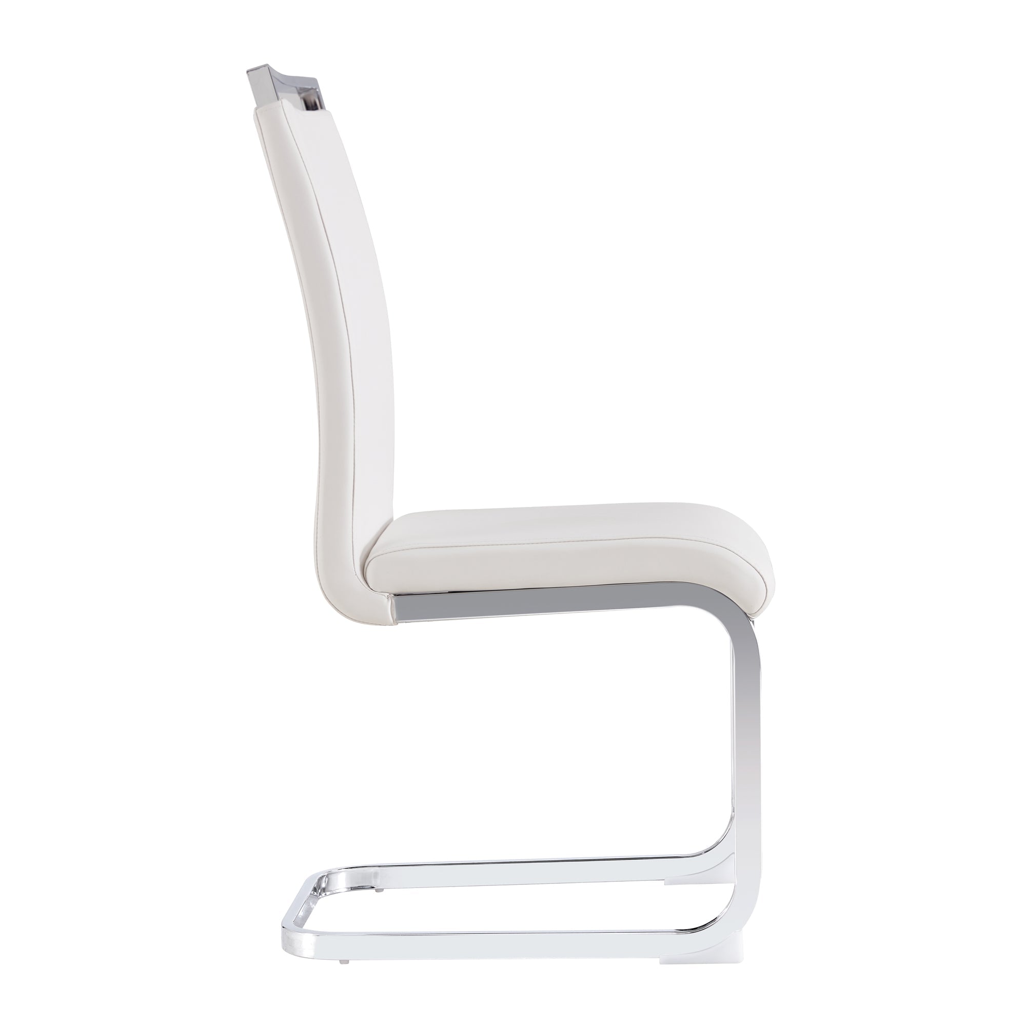 Logidon cantilever chair set white faux leather chrome-plated, 120 kg