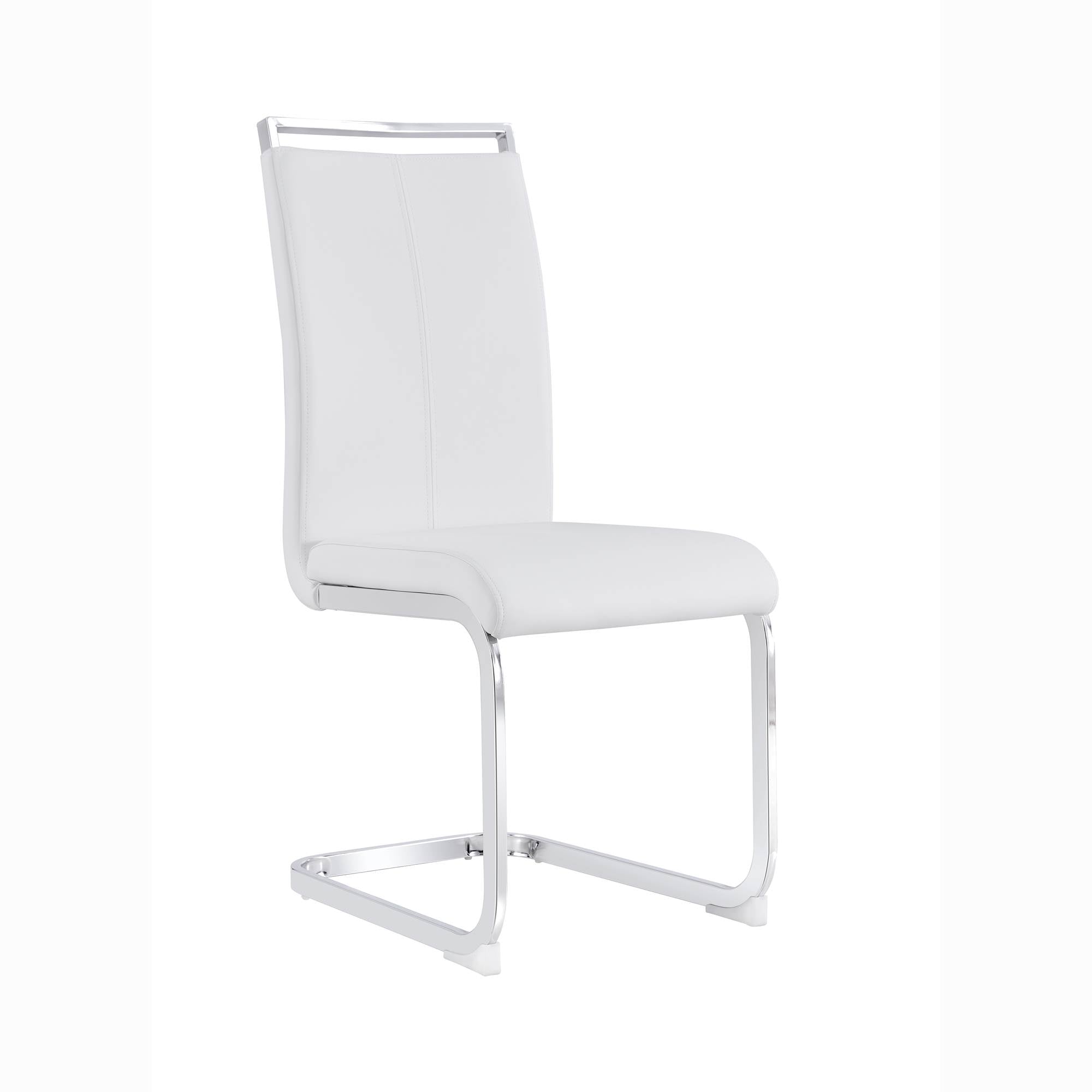 Logidon cantilever chair set white faux leather chrome-plated, 120 kg
