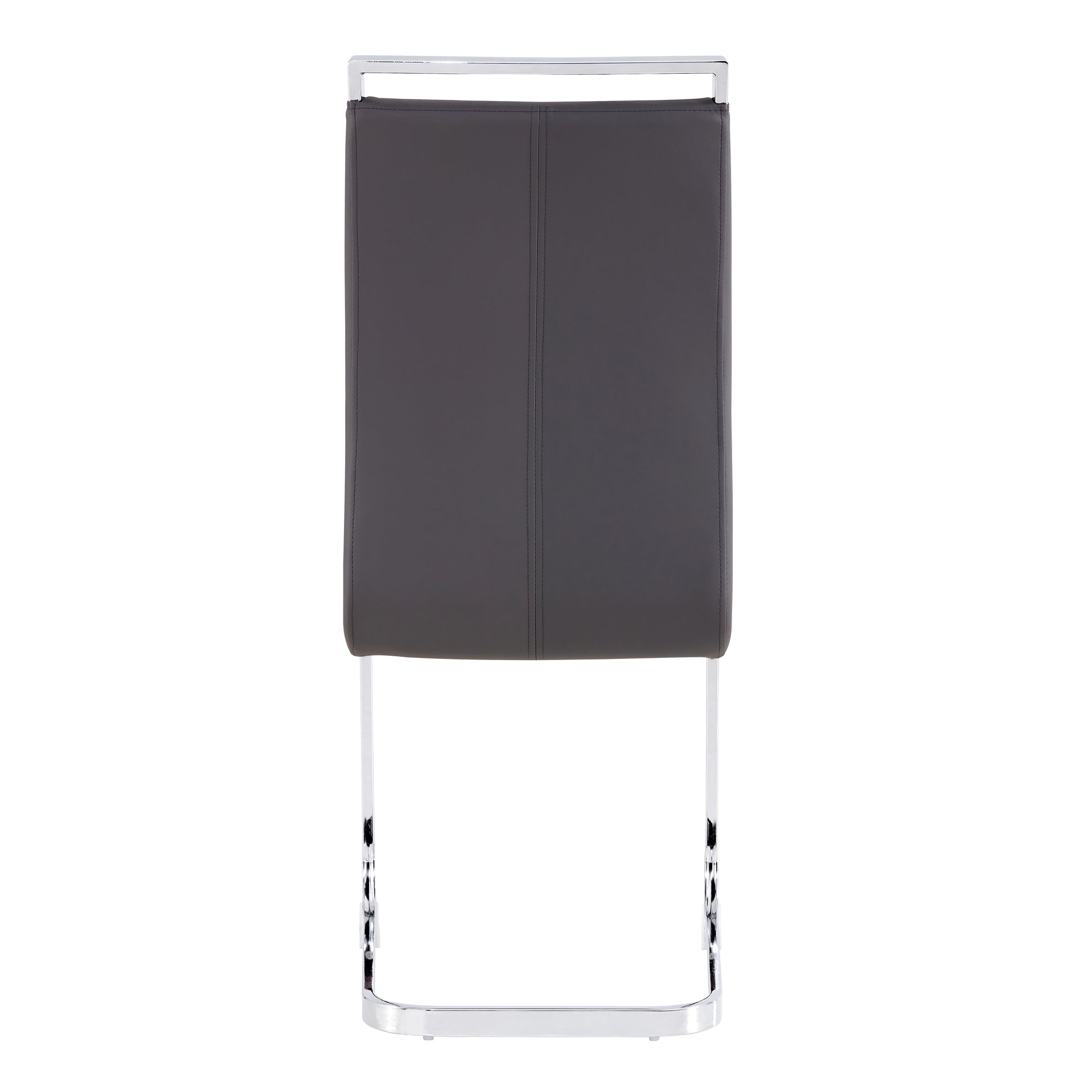Logidon cantilever chairs set of 4 gray faux leather chrome frame