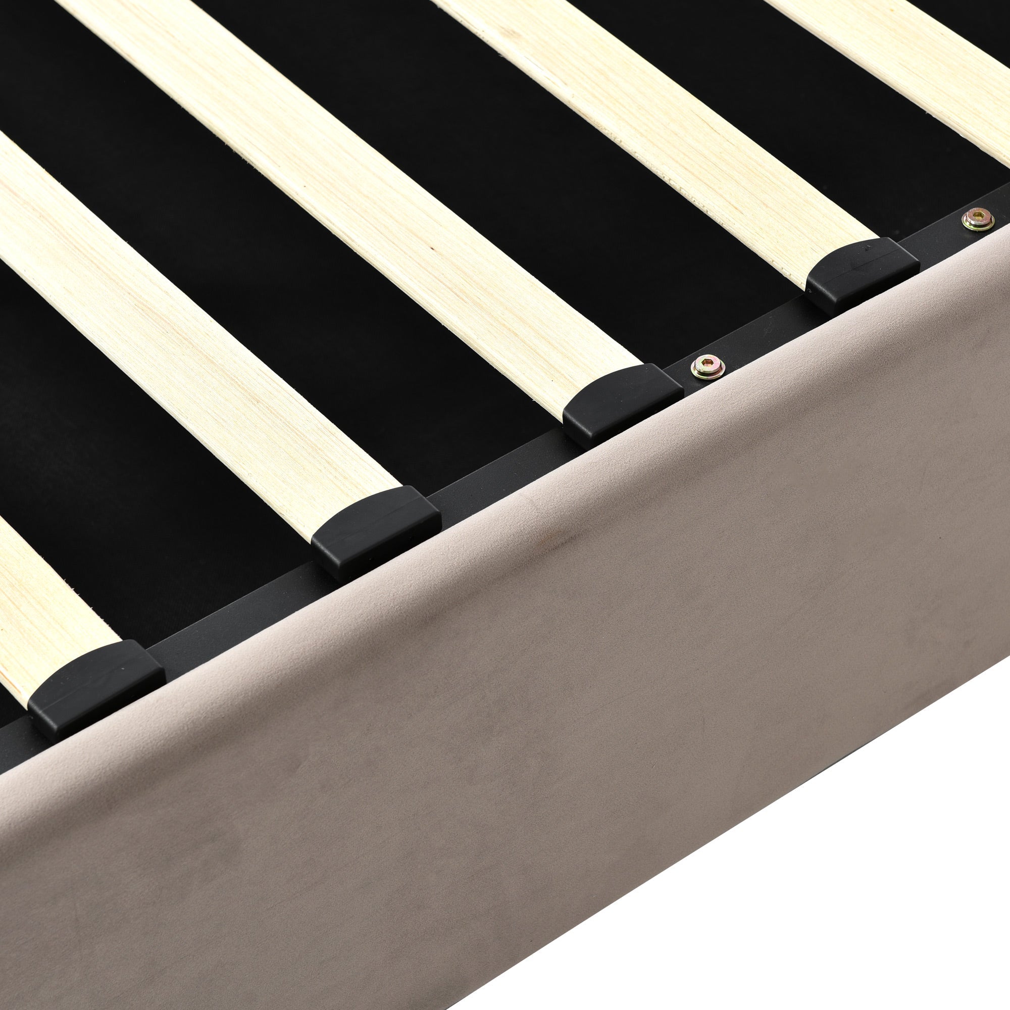 Logidon Hydraulic Upholstered Bed 90x200 cm Light Gray Adjustable Headboard