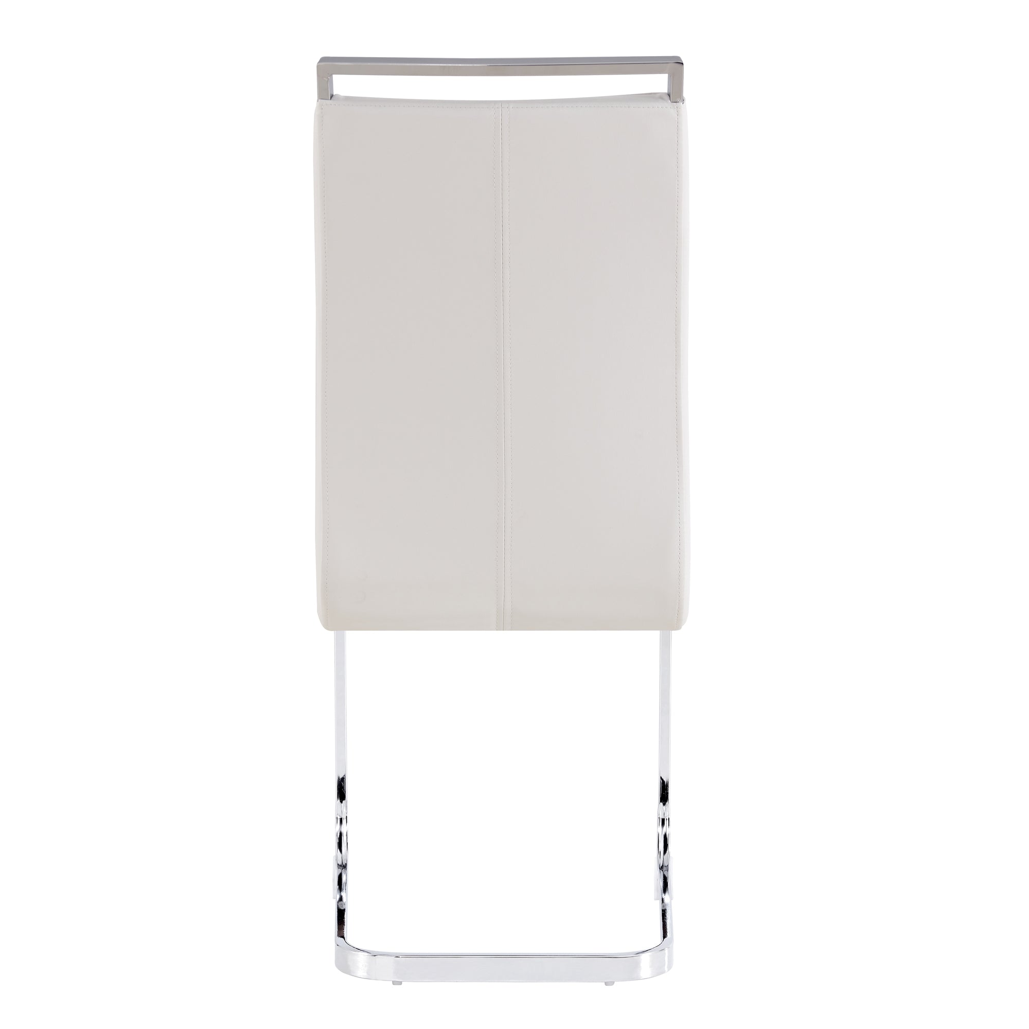 Logidon cantilever chair set white faux leather chrome-plated, 120 kg