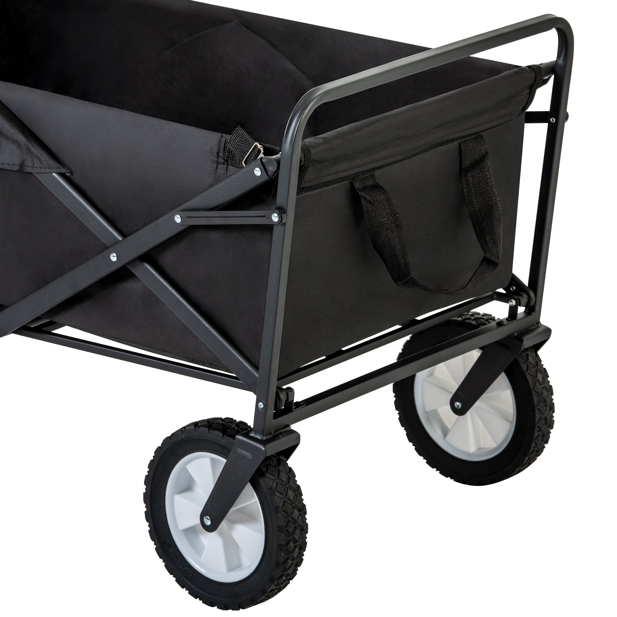 Logidon foldable AllTerrain handcart black with 360 degree front wheel