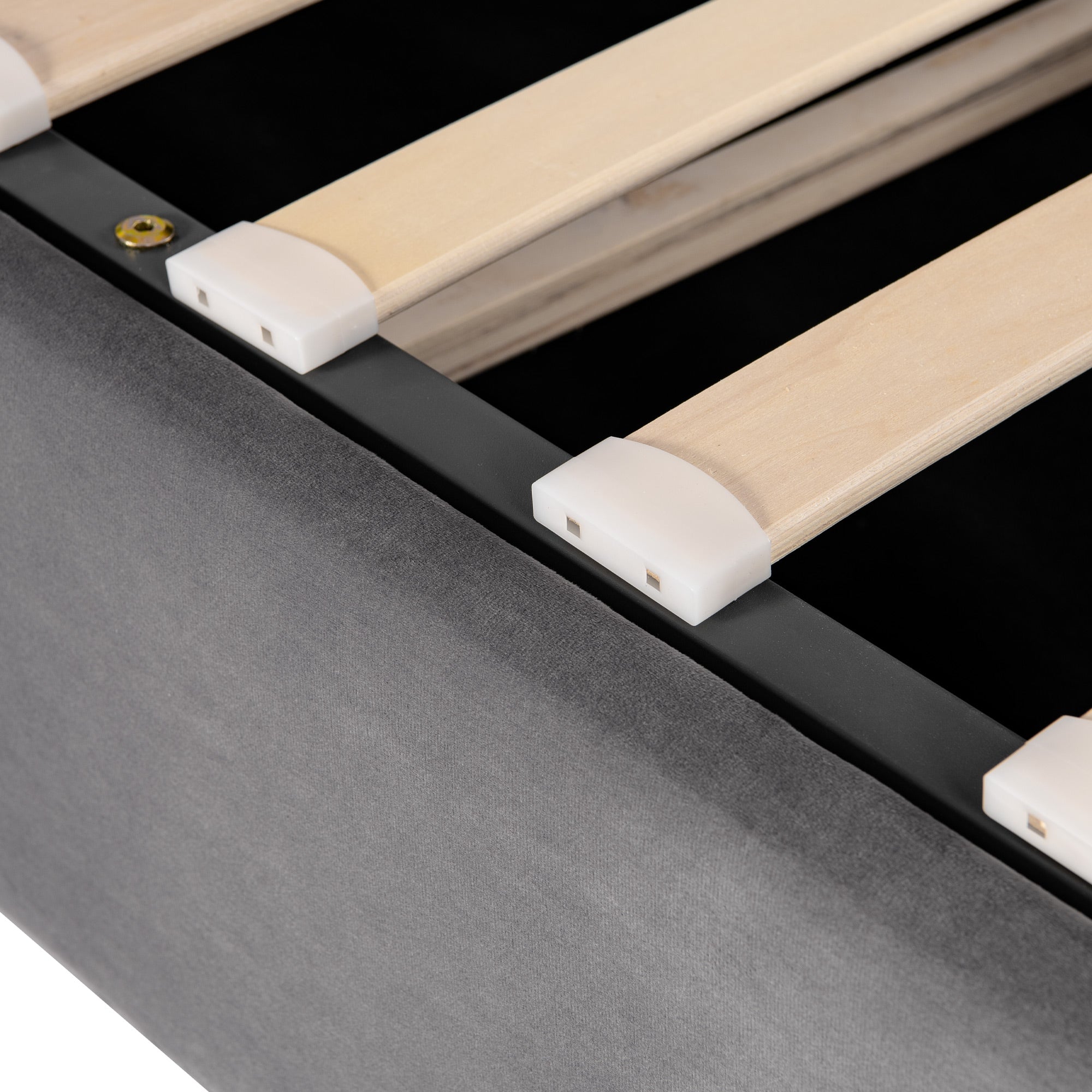 Logidon gestoffeerd bed tweepersoonsbed grijs fluweel Continental 140x190 hoofdbord
