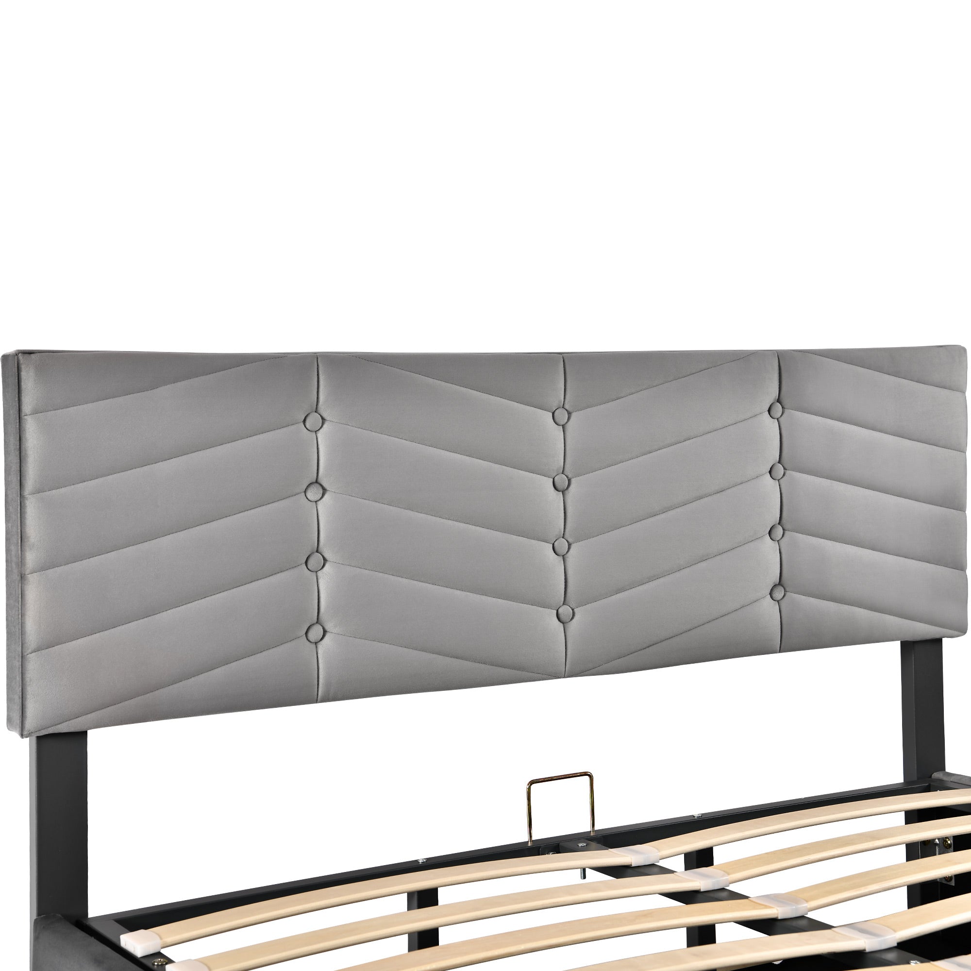 Logidon gestoffeerd bed tweepersoonsbed grijs fluweel Continental 140x190 hoofdbord