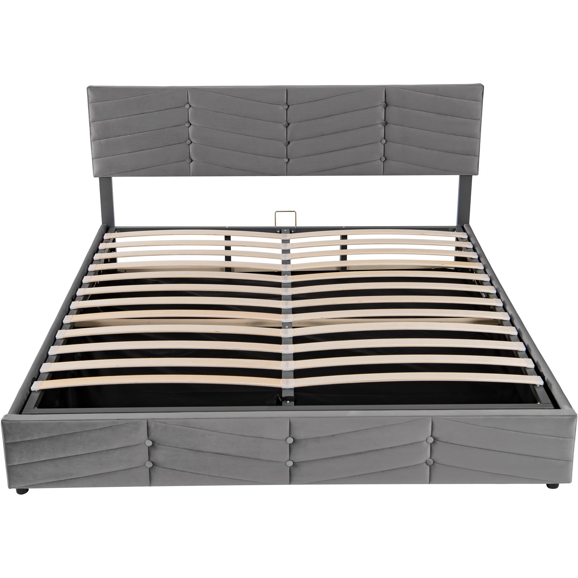 Logidon upholstered bed 180x200 gray velvet height-adjustable headboard