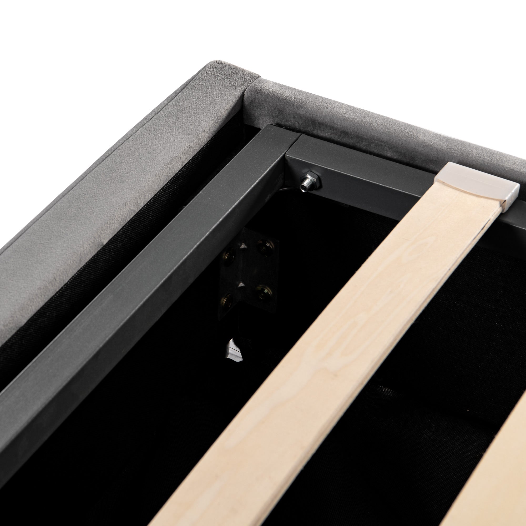 Logidon gestoffeerd bed tweepersoonsbed grijs fluweel Continental 140x190 hoofdbord