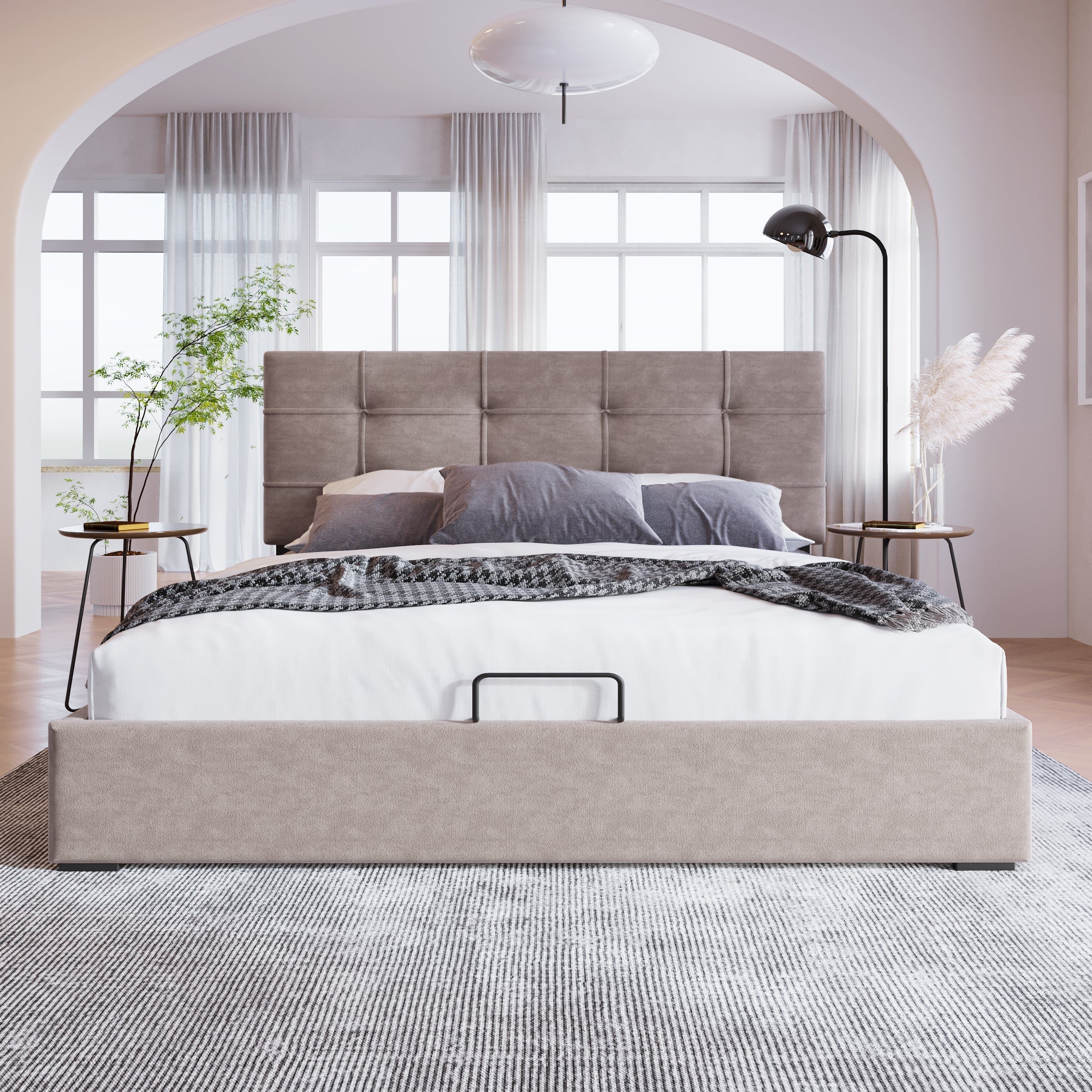 Logidon Hydraulic double bed 140x200 cm Adjustable headboard