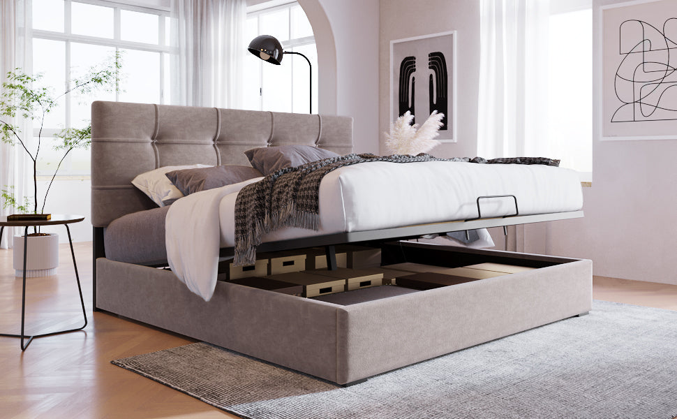 Logidon Hydraulic double bed 140x200 cm Adjustable headboard