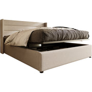 Logidon opbergbed gestoffeerd bed 160x200 beige hydraulisch