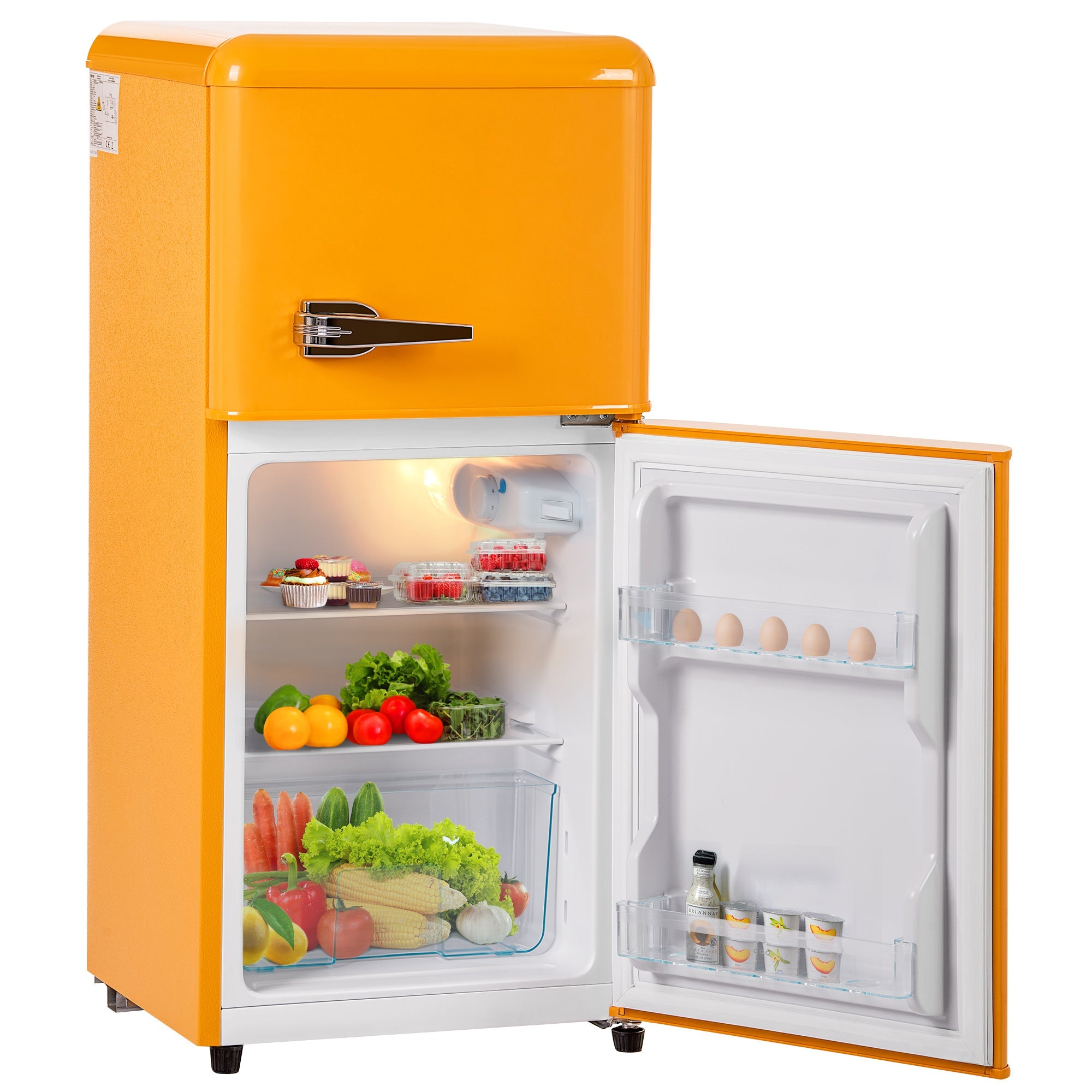 Logidon Retro Koel-vriescombinatie Antiek Geel 60L