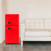 Logidon retro koel-vriescombinatie rood 60 L totaal volume