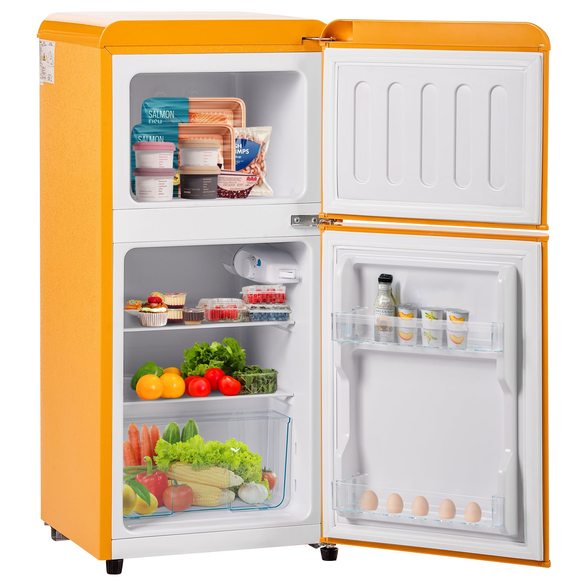 Logidon Retro Koel-vriescombinatie Antiek Geel 60L