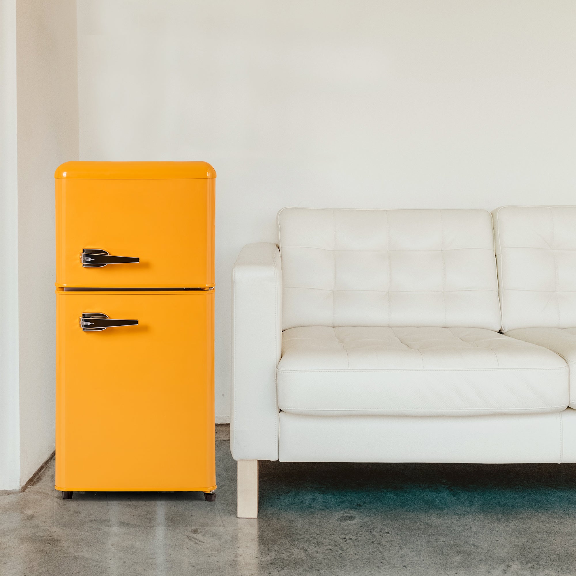 Logidon Retro Koel-vriescombinatie Antiek Geel 60L