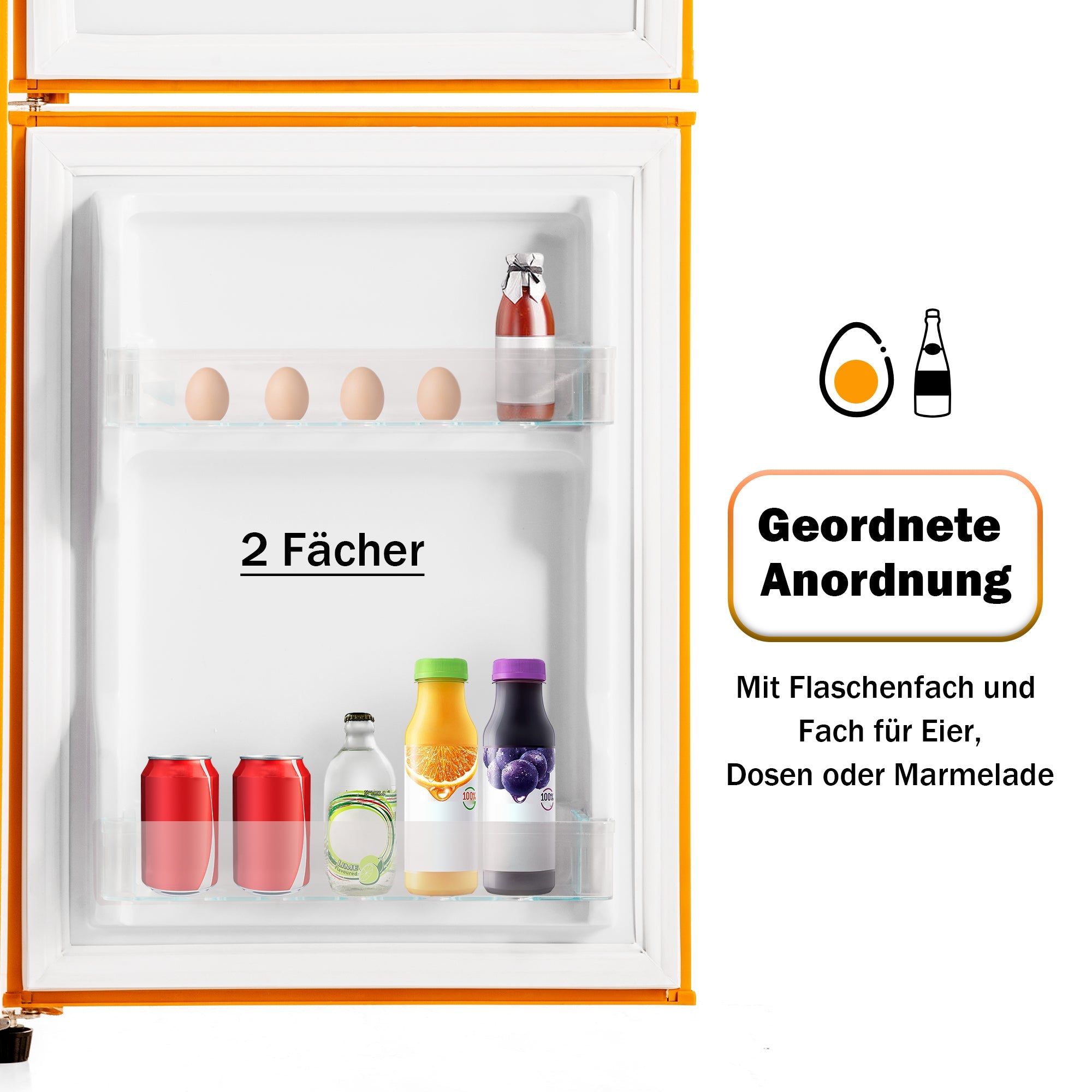 Logidon Retro Koel-vriescombinatie Antiek Geel 60L