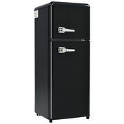 Logidon retro koelkast twee deuren 105,5 cm hoog zwart 92 L