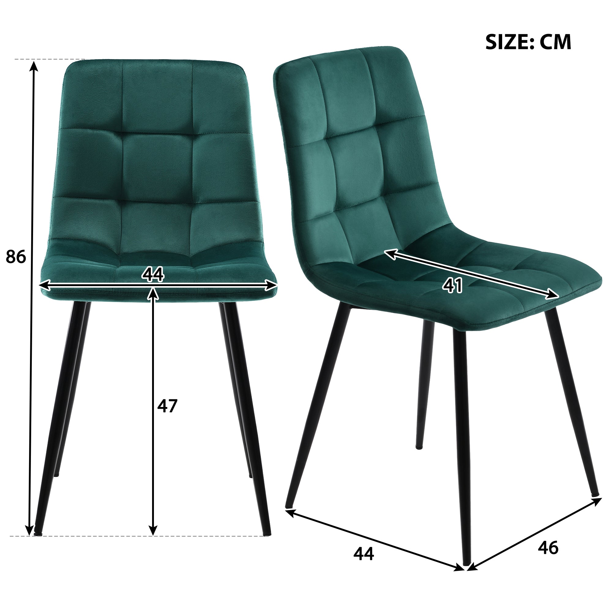 Logidon 117 cm eettafelset met vier stoelen donkergroen fluweel
