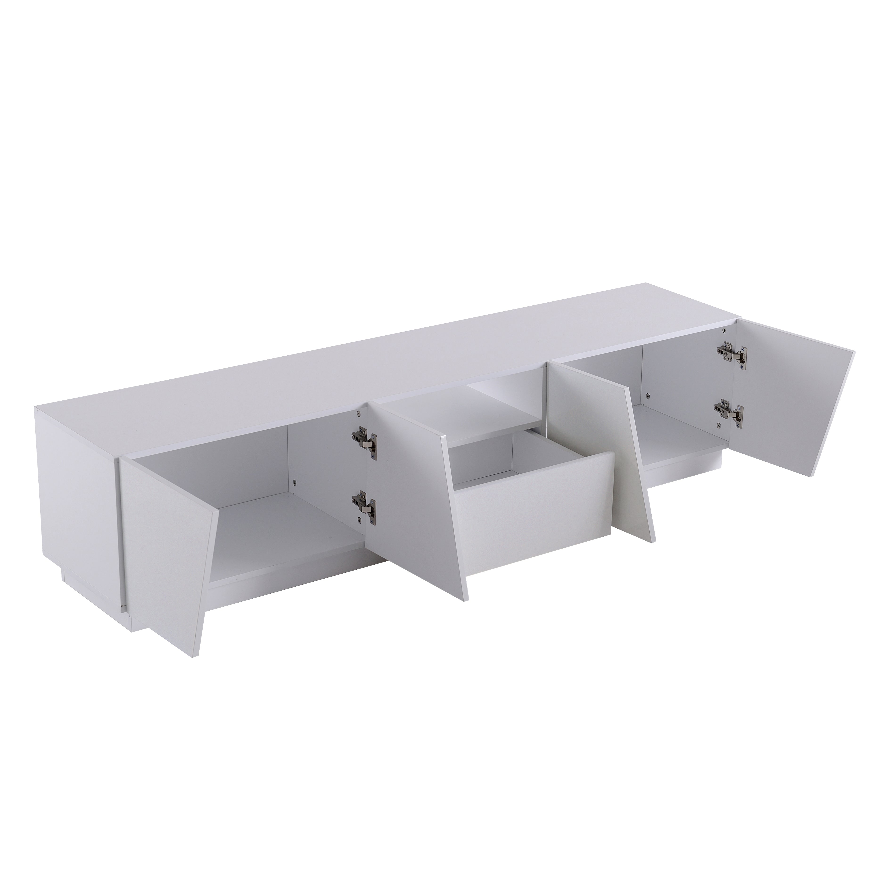Logidon Modern tv-meubel 170 cm patchwork-design wit glanzende fronten