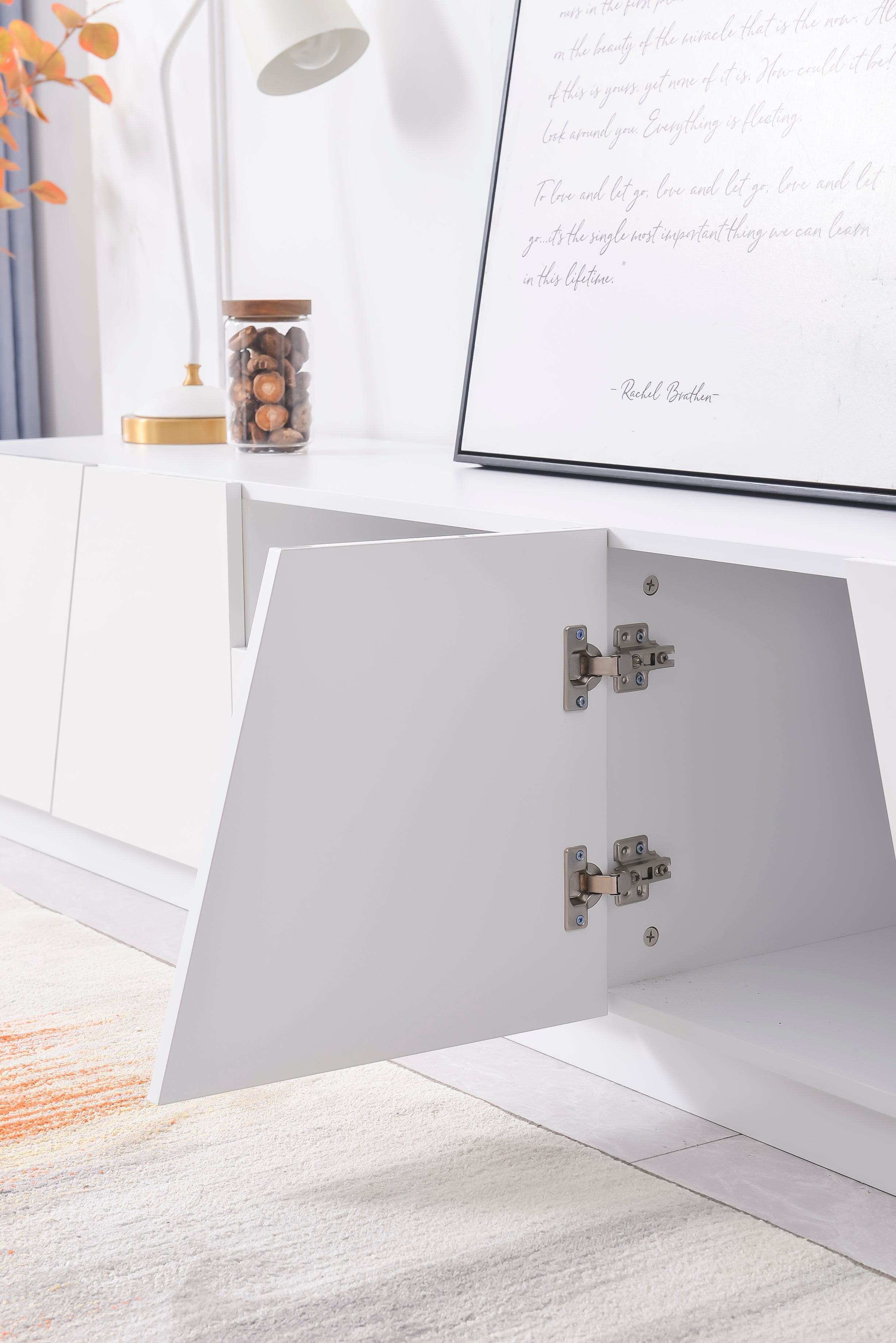 Logidon Modern tv-meubel 170 cm patchwork-design wit glanzende fronten