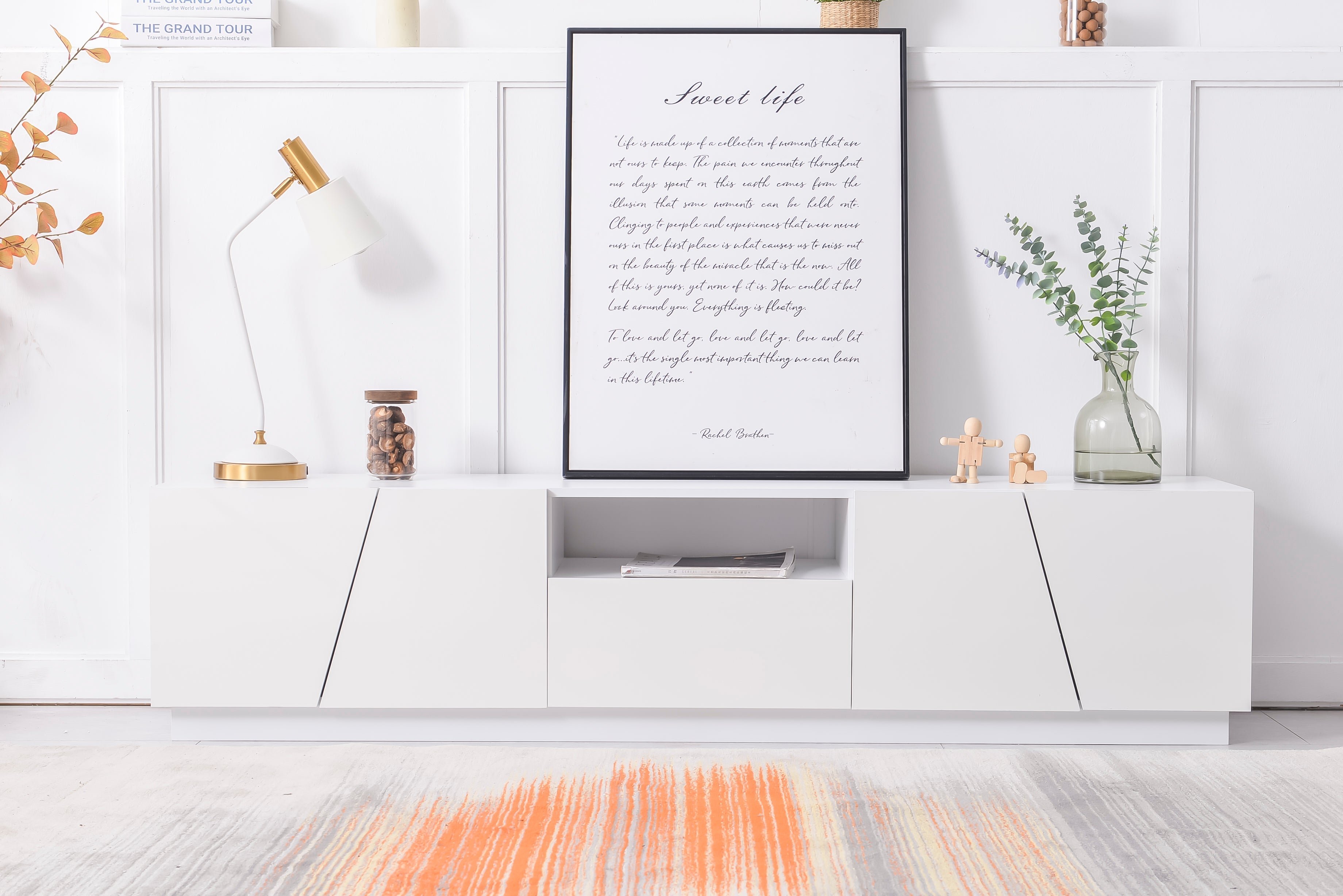 Logidon Modern tv-meubel 170 cm patchwork-design wit glanzende fronten