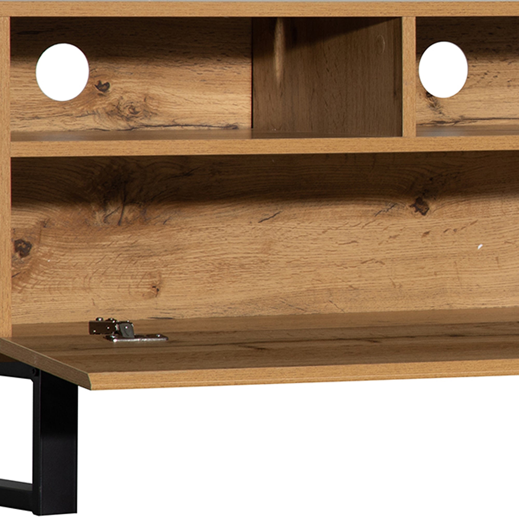 Logidon Modern Color Blocking TV Cabinet 180 cm MDF Wood Look Black