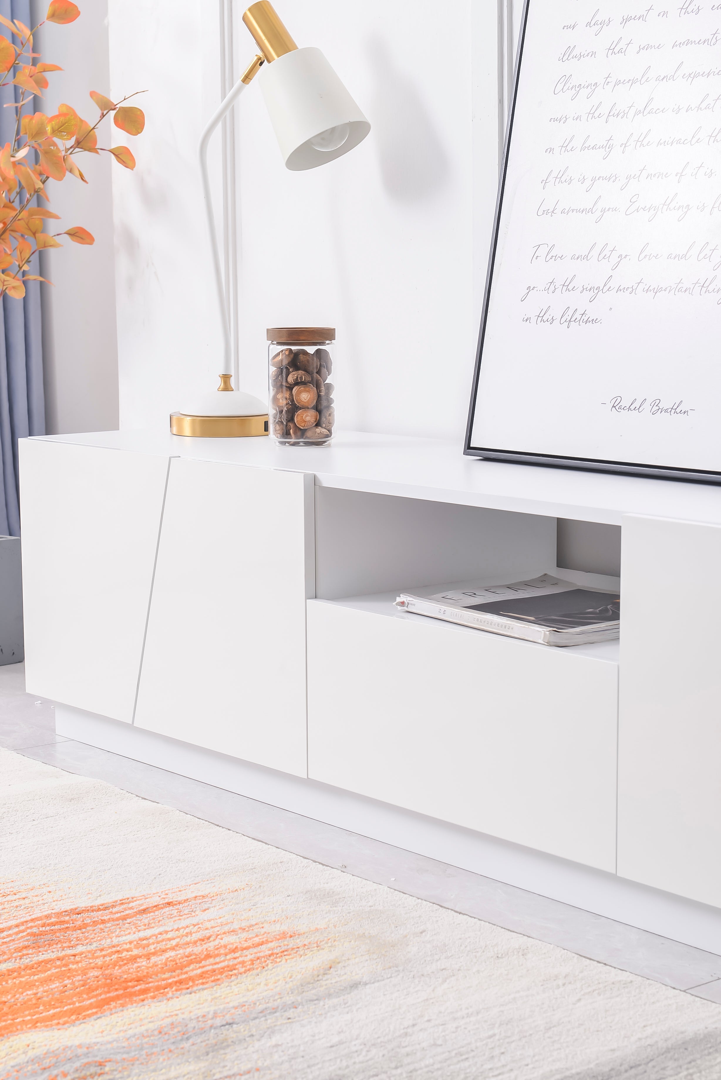 Logidon Modern tv-meubel 170 cm patchwork-design wit glanzende fronten